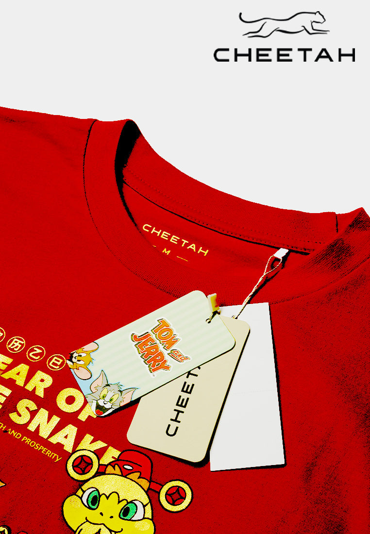 Cheetah Men Tom And Jerry CNY Regular Fit Round Neck Short Sleeve Graphic Tee - 900500