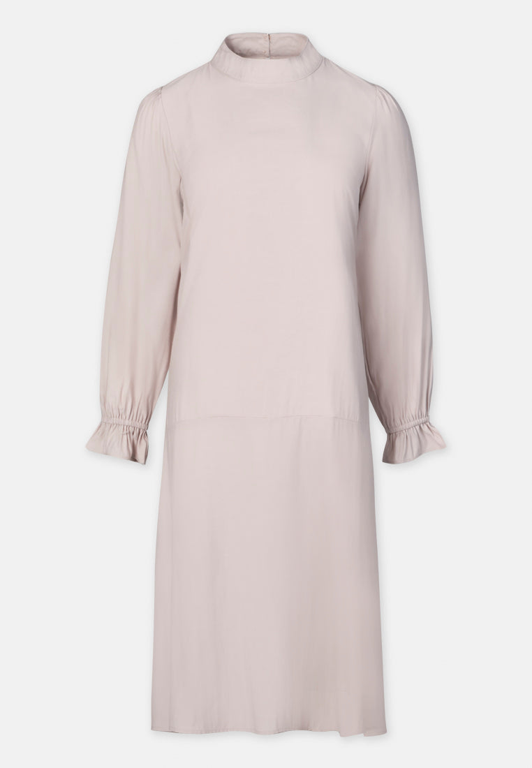 Arissa Long Puff Sleeve Midi Dress - ARS-19200