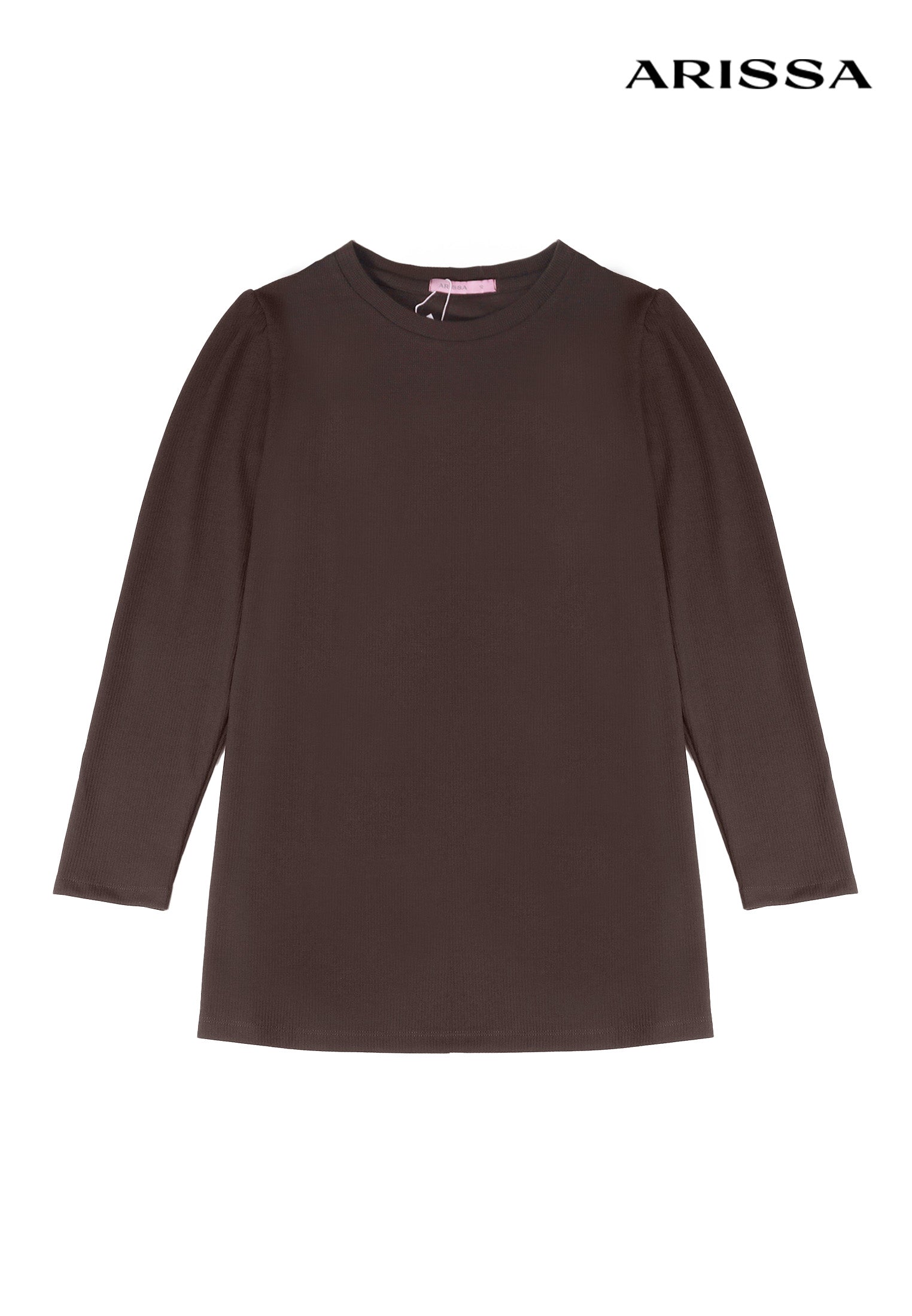 Arissa Women Regular Fit Waffle Fancy Knit Long Sleeve Round Neck Tunic Shirt - ARS-61038