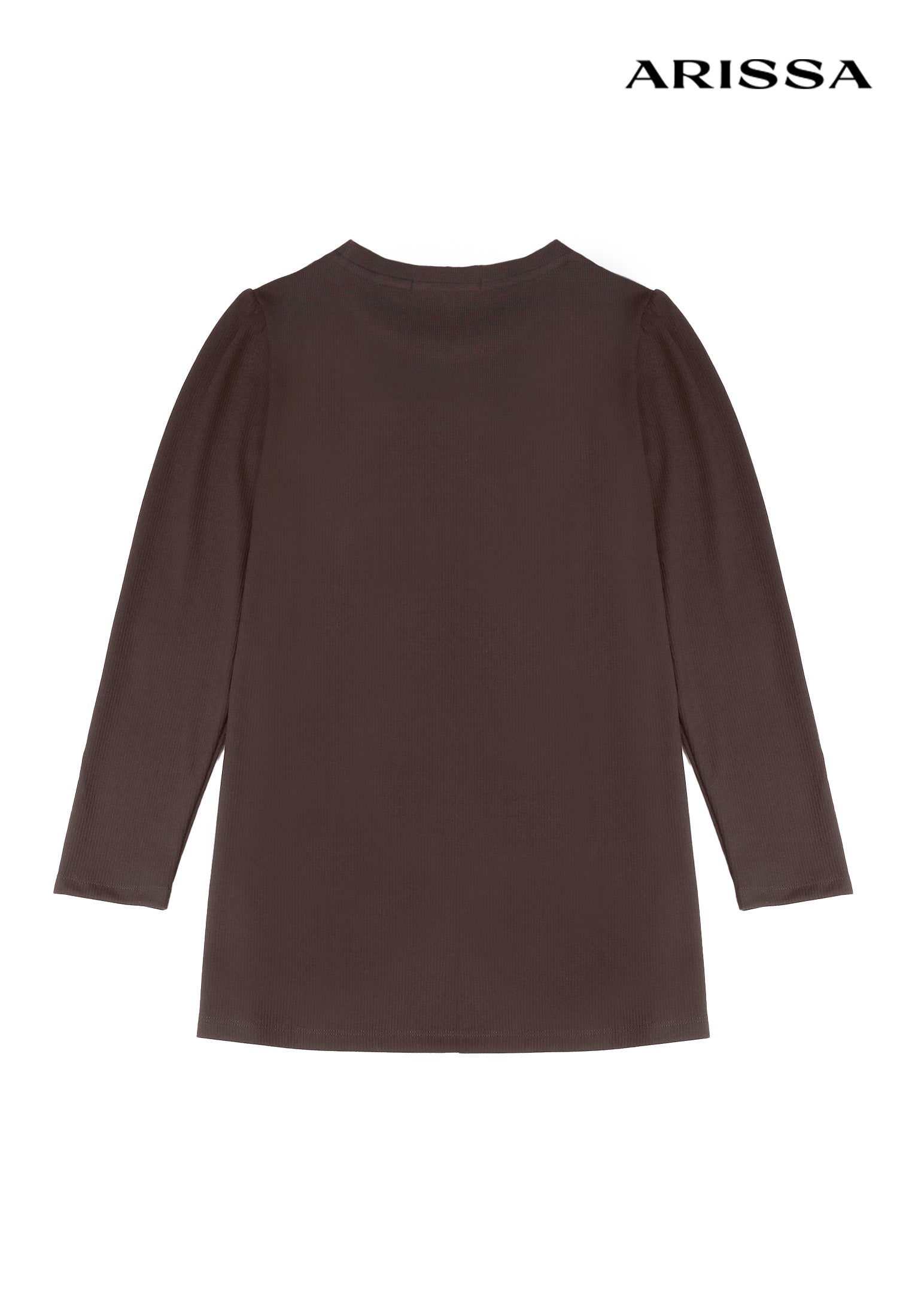 Arissa Women Regular Fit Waffle Fancy Knit Long Sleeve Round Neck Tunic Shirt - ARS-61038
