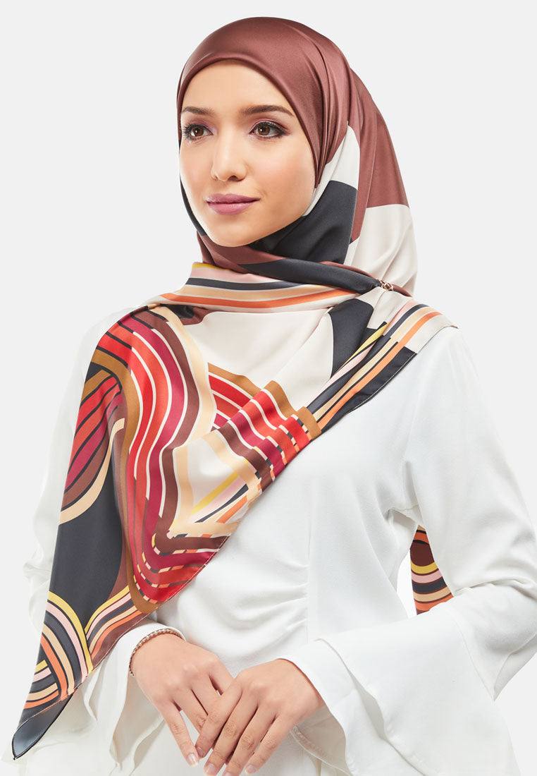 Arissa Hijab Printed Satin Silk Square Scarf - ARS-ST11278 (MD2)