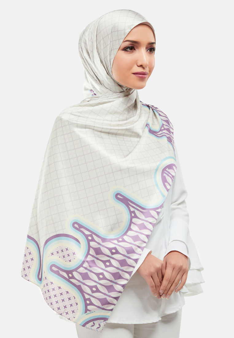 Arissa Hijab Printed Satin Silk Shawl Scraf - ARS-ST11288 (MD2)