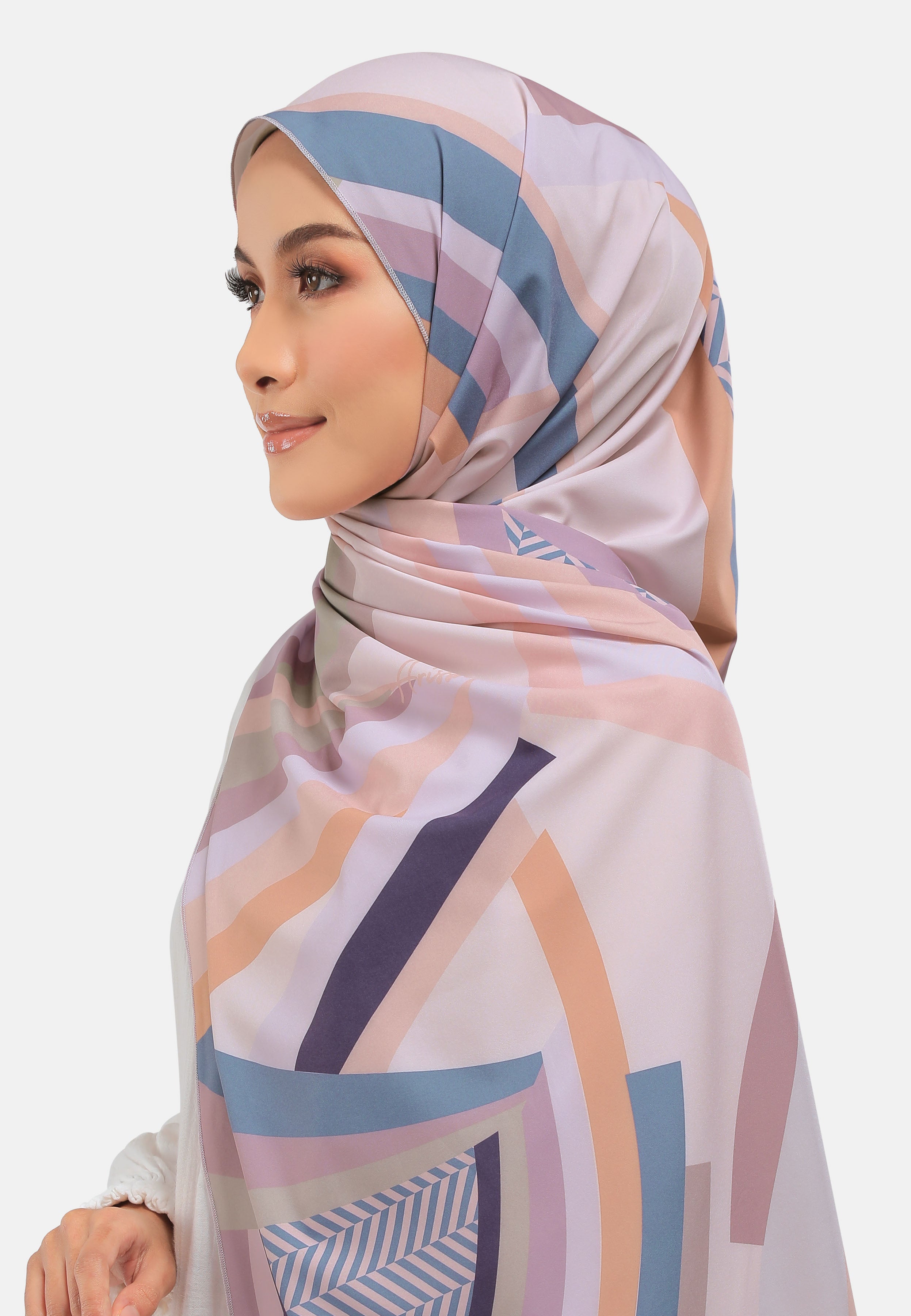 Arissa Hijab Mullion Printed Shawl Scarf - ARS-ST1190 (MD2)