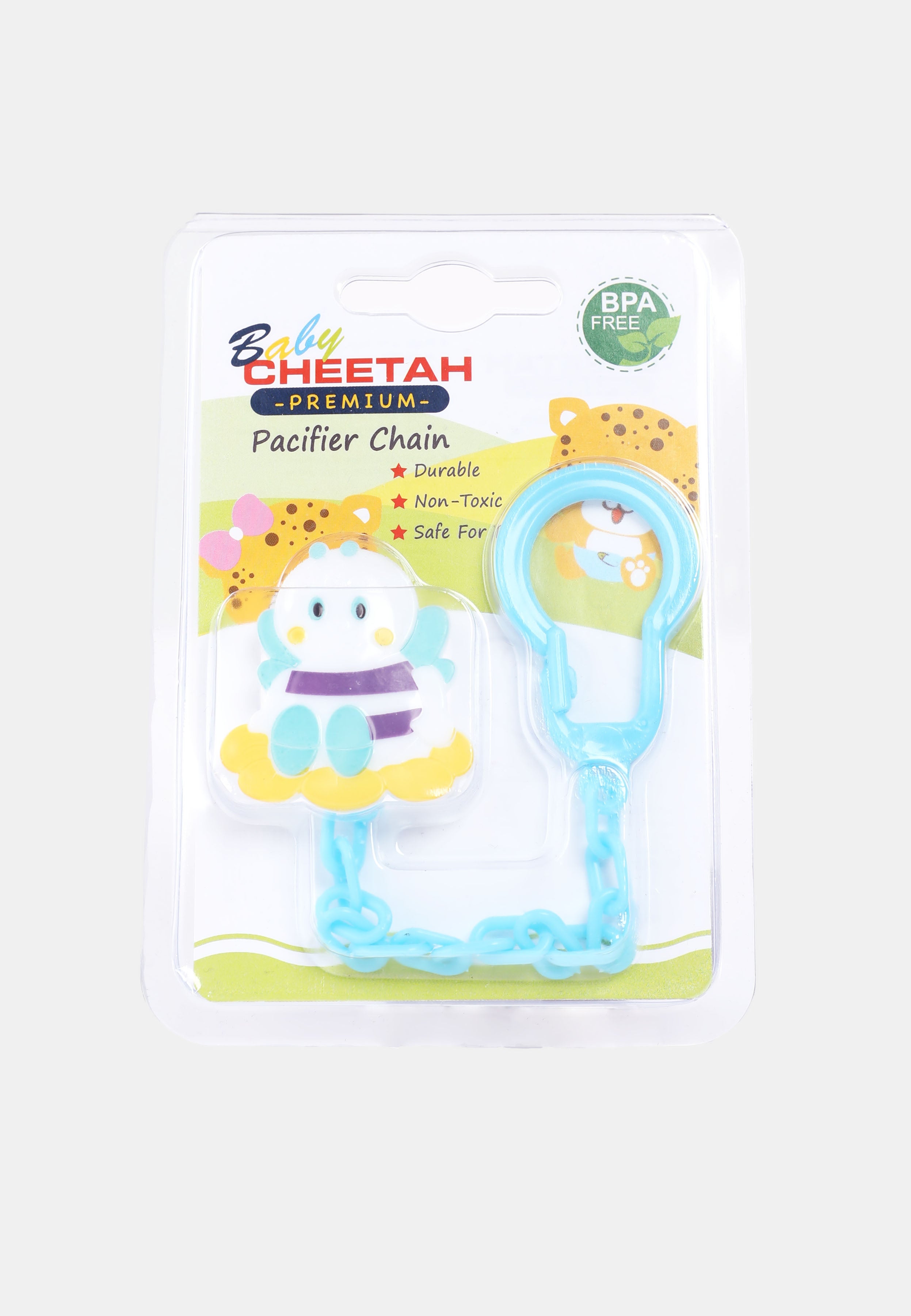 Baby Cheetah Pacifier Chain with Clip (Animal Design)- CBB-SC21096