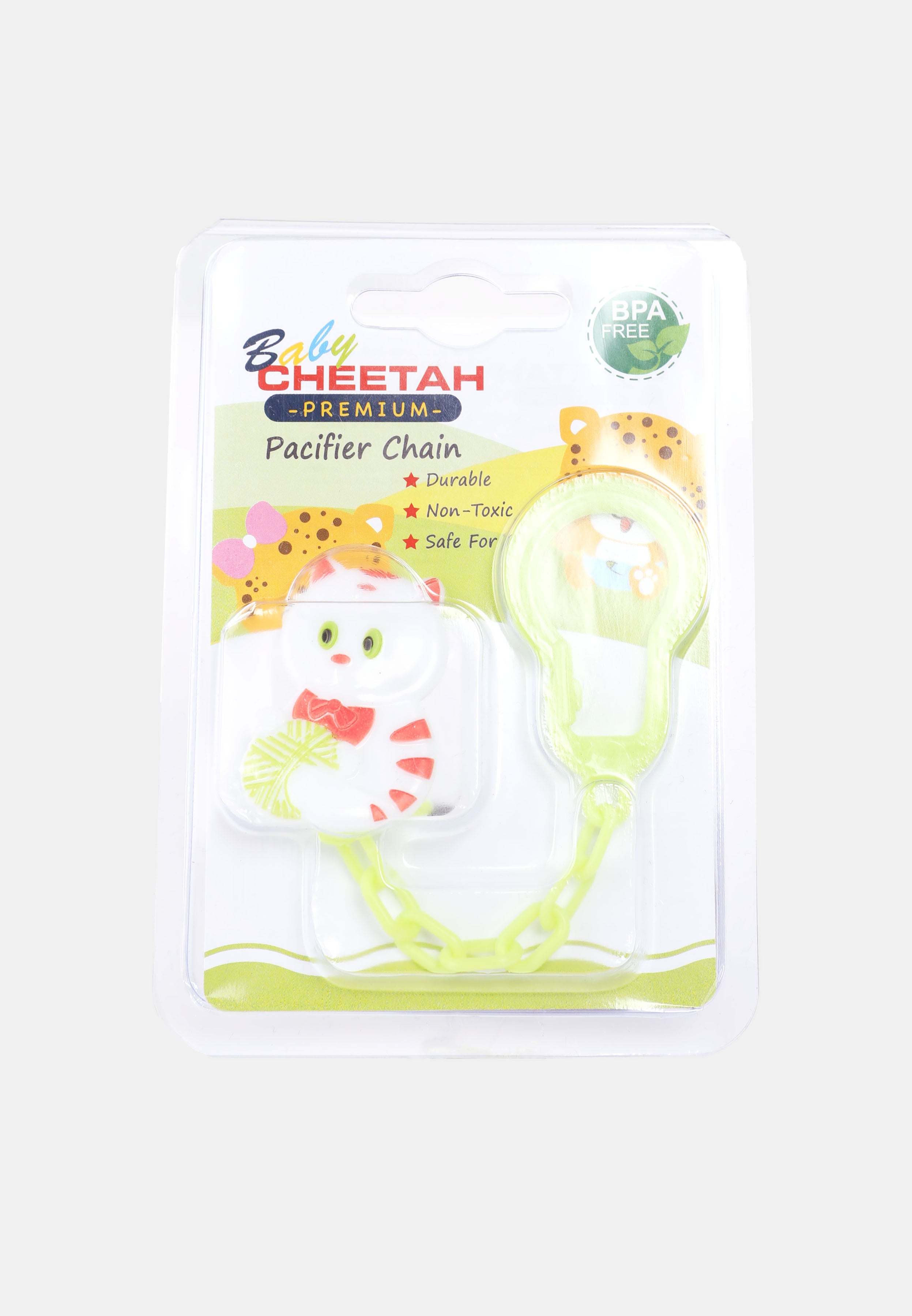 Baby Cheetah Pacifier Chain with Clip (Animal Design)- CBB-SC21096