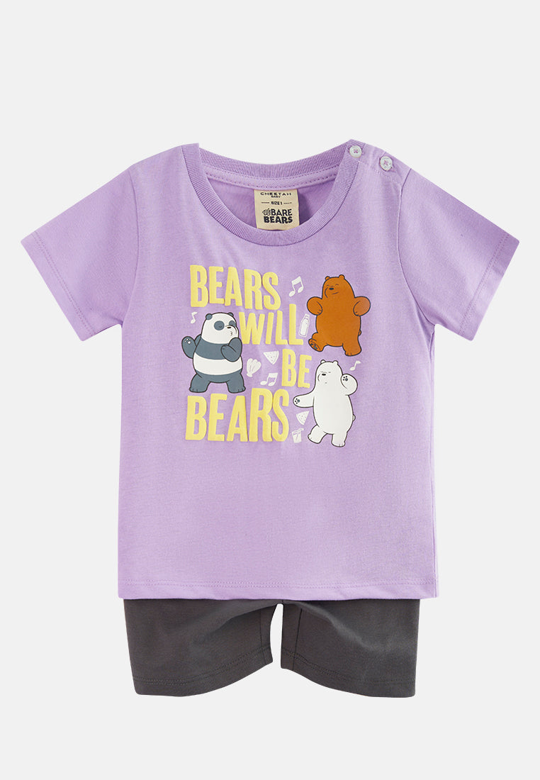 Cheetah Baby We Bare Bears Boy Short Sleeve Suit Set - CBB-183266