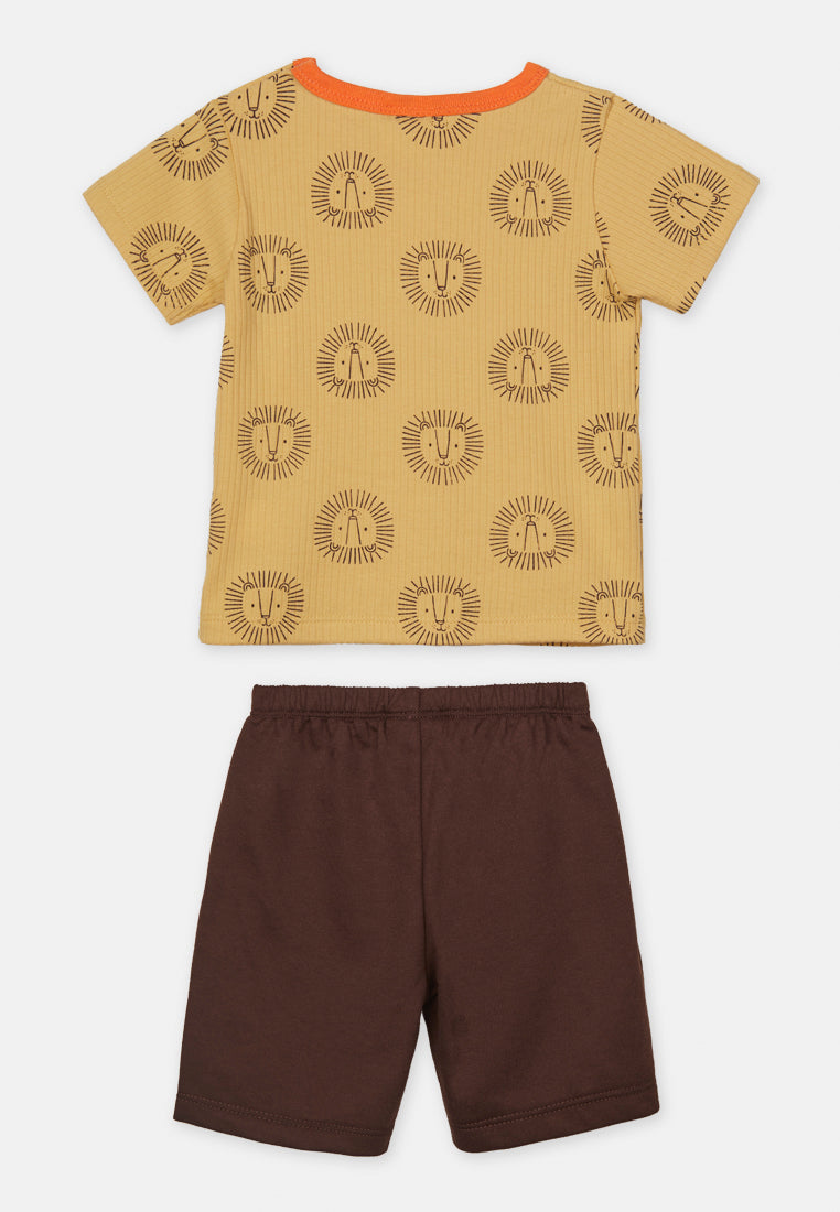 Cheetah Baby Boy Short Sleeve Suit Set - CBB-183416(F)