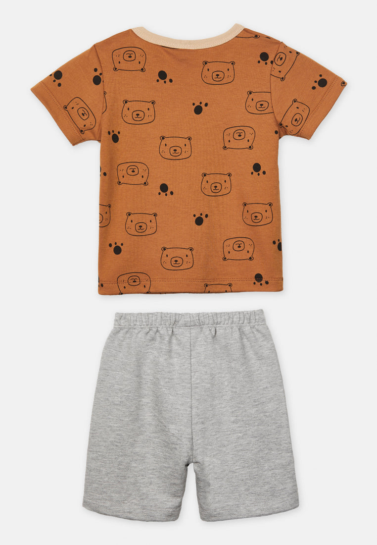 Cheetah Baby Boy Short Sleeve Suit Set - CBB-183422(F)