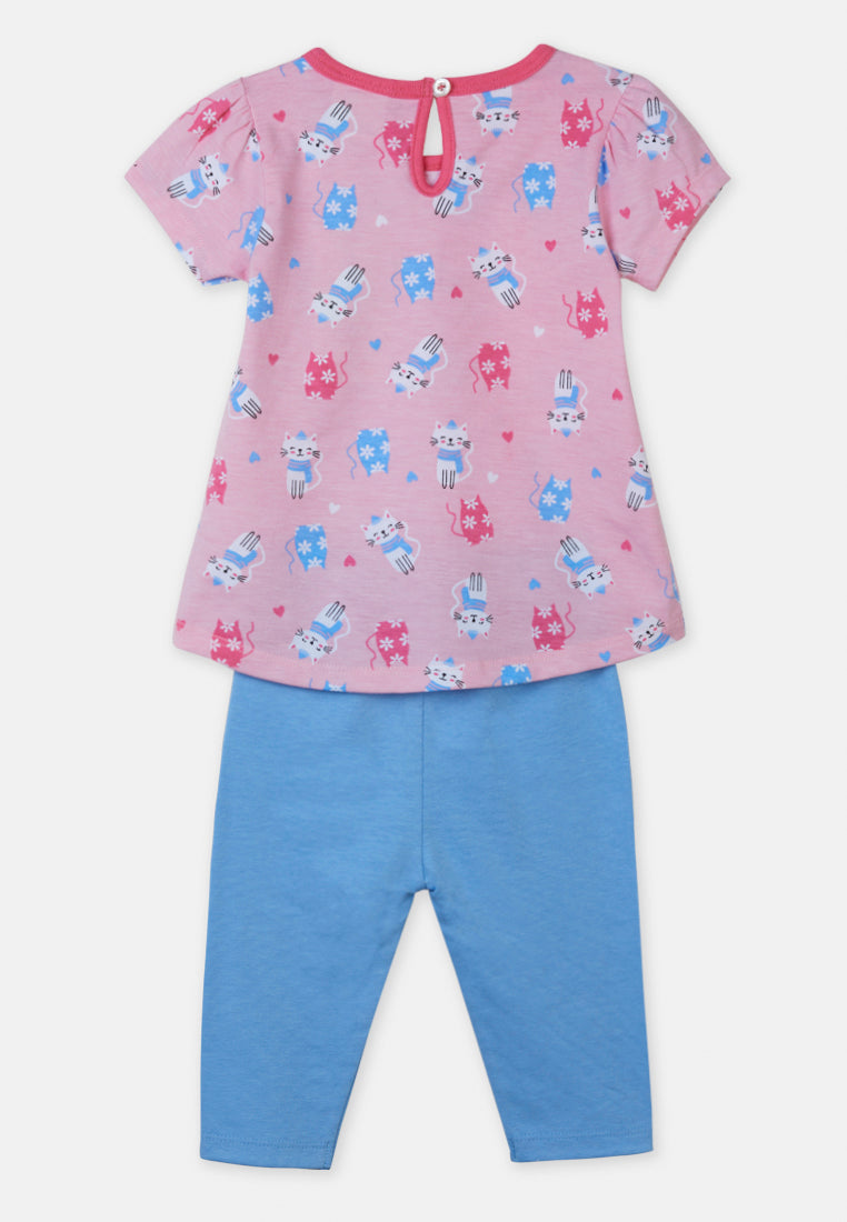 Cheetah Baby Girl Short Sleeve Suit Set - CBG-183448(F)