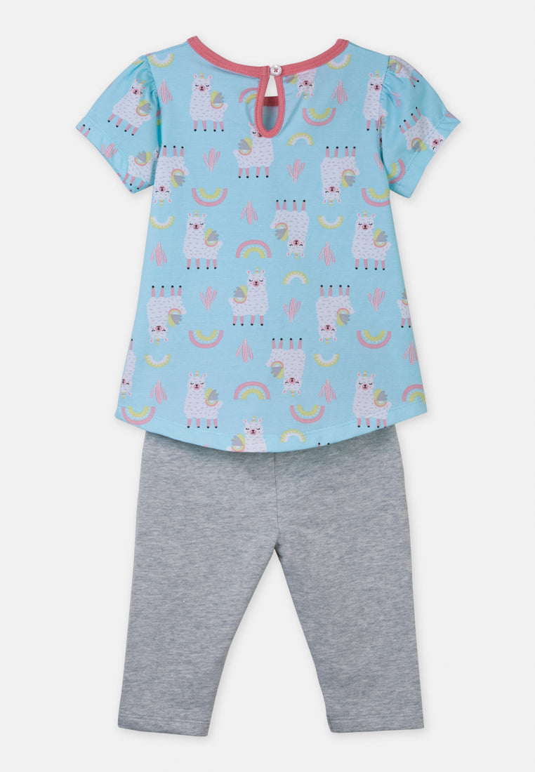 Cheetah Baby Girl Short Sleeve Suit Set - CBG-183456(F)
