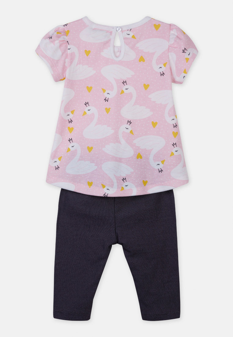 Cheetah Baby Girl Short Sleeve Suit Set - CBG-183462(F)