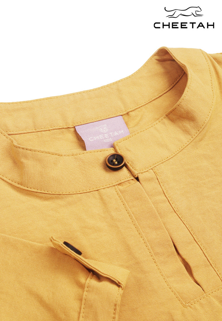 Cheetah Kids Boy Short Sleeve Collarless Shirt- CJ-130776