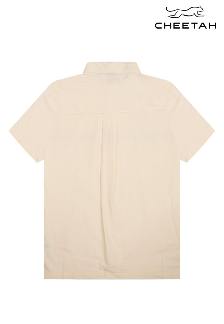 Cheetah Kids Boy Short Sleeve Collarless Shirt with Print On Chest - CJ-130782