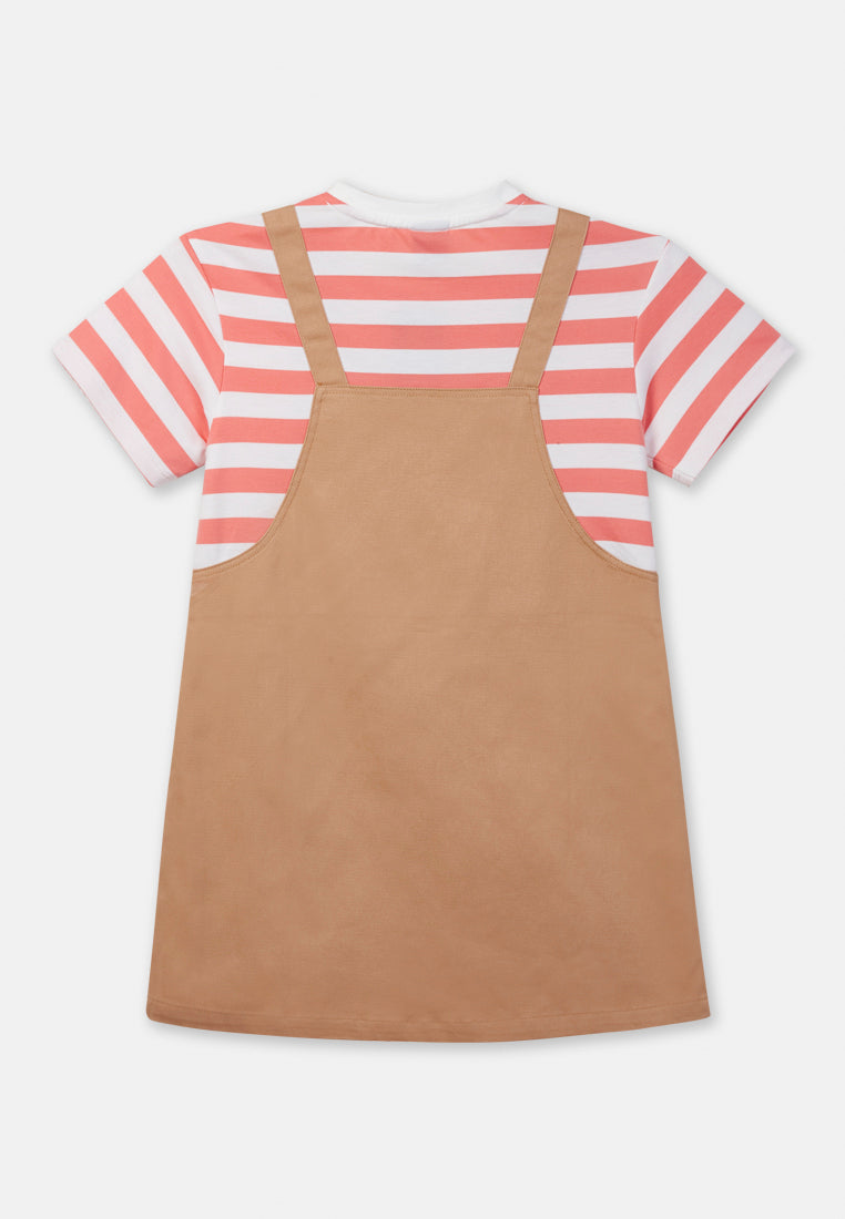 Cheetah Kids Gril 2 In 1 Cotton Blend Casual Dress - CJG-19258