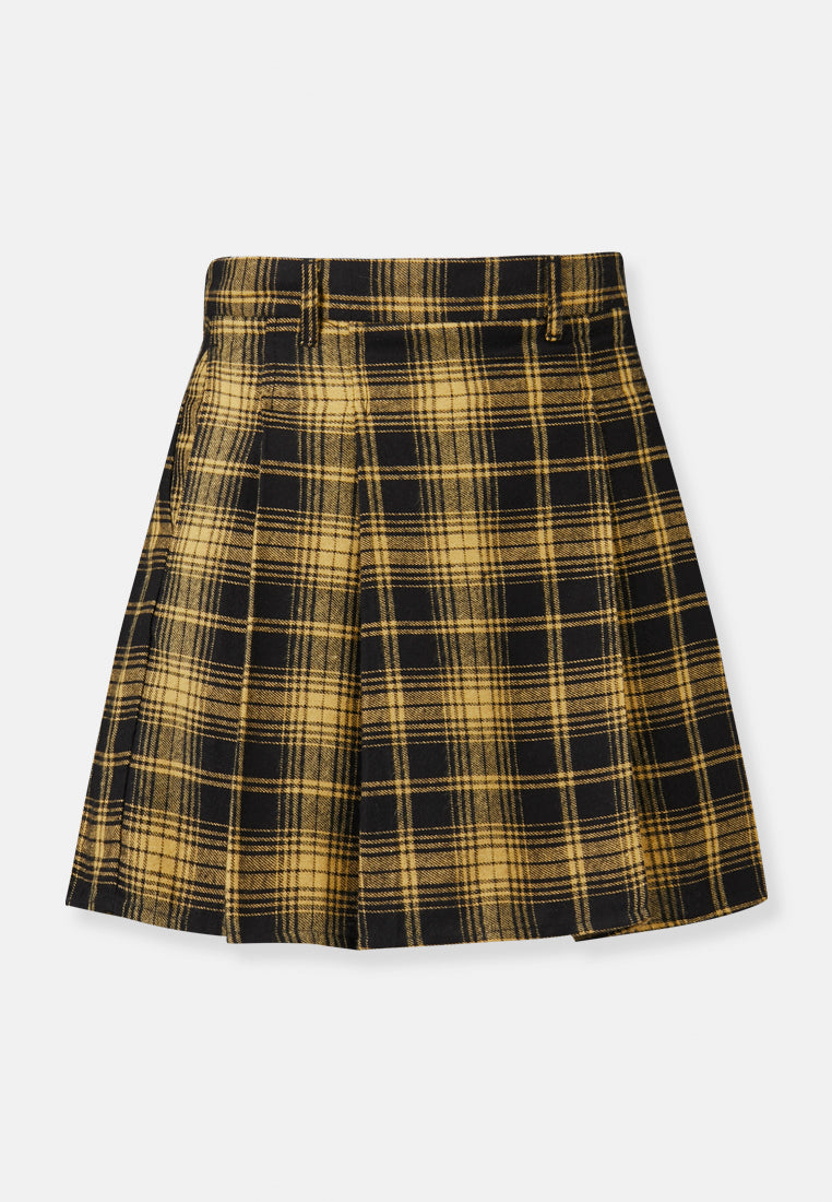 CHEETAH Women Checks Pleated Short Skirt - CL-12386