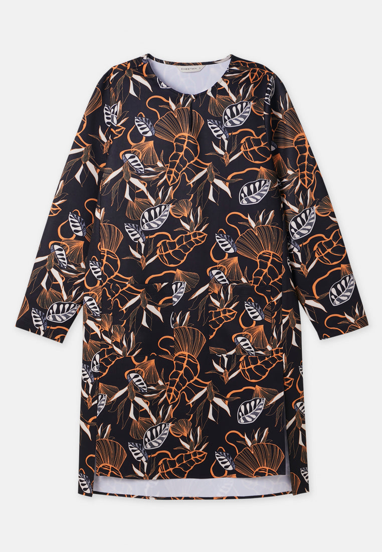 CHEETAH Women Baju Raya Long Sleeves Printed Shirtdress -  CL-190028