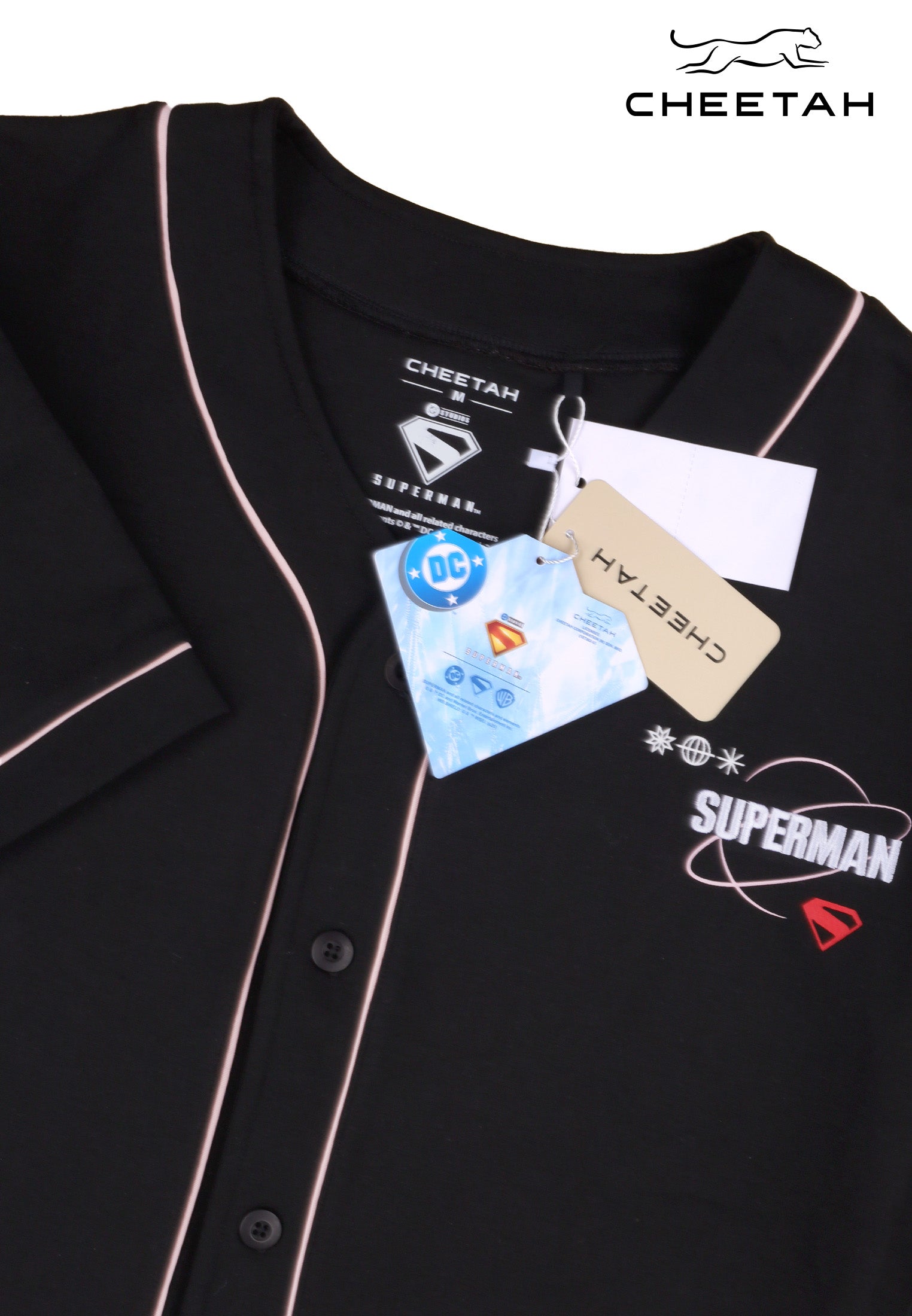 Cheetah Women Superman Loose Fit Interlock Short Sleeve Baseball - CL-96556