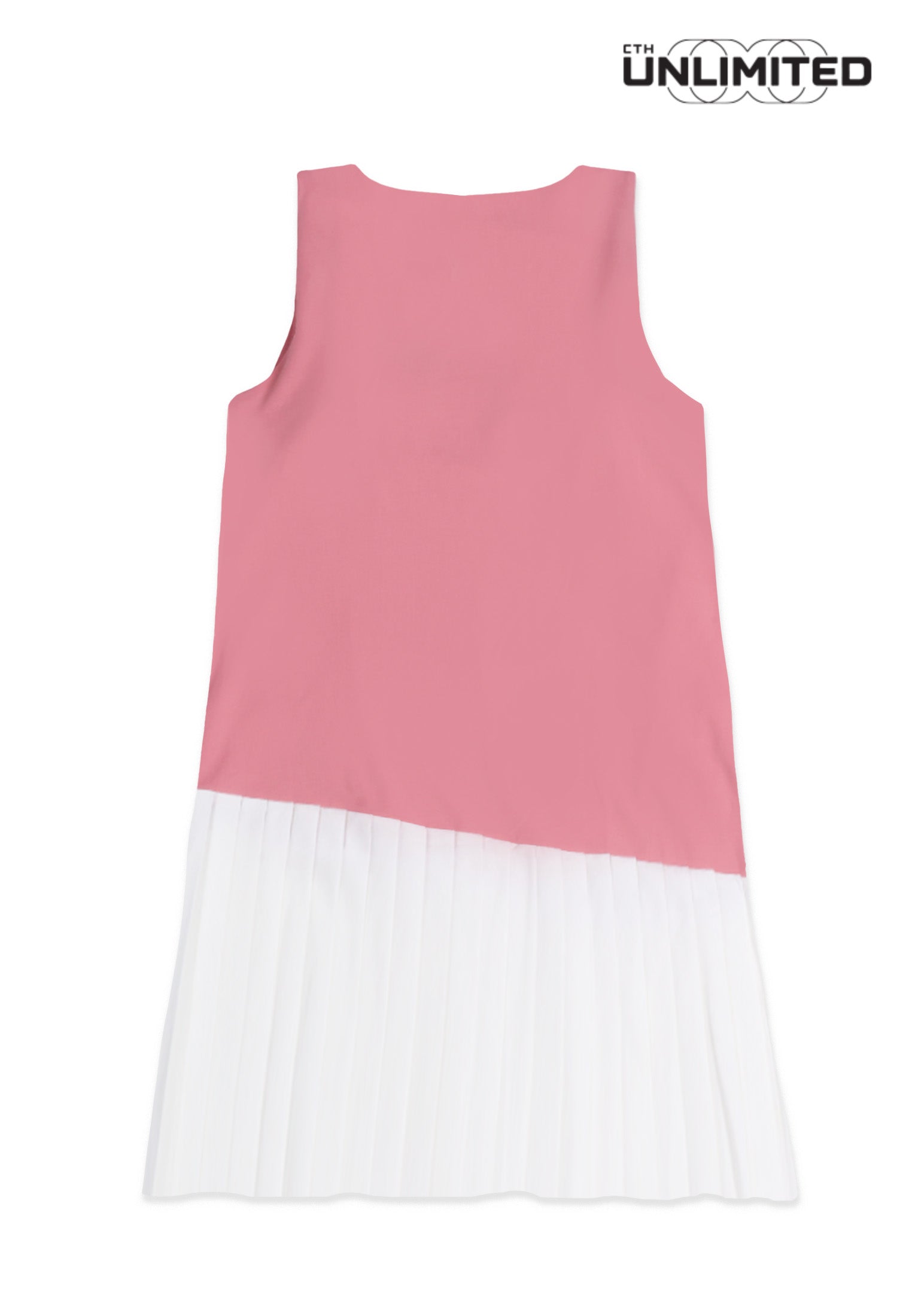 CTH unlimited Women Pickleball Regular Fit Nylon Spandex Sleeveless Round Neck Pleated Dress - CUW-19006