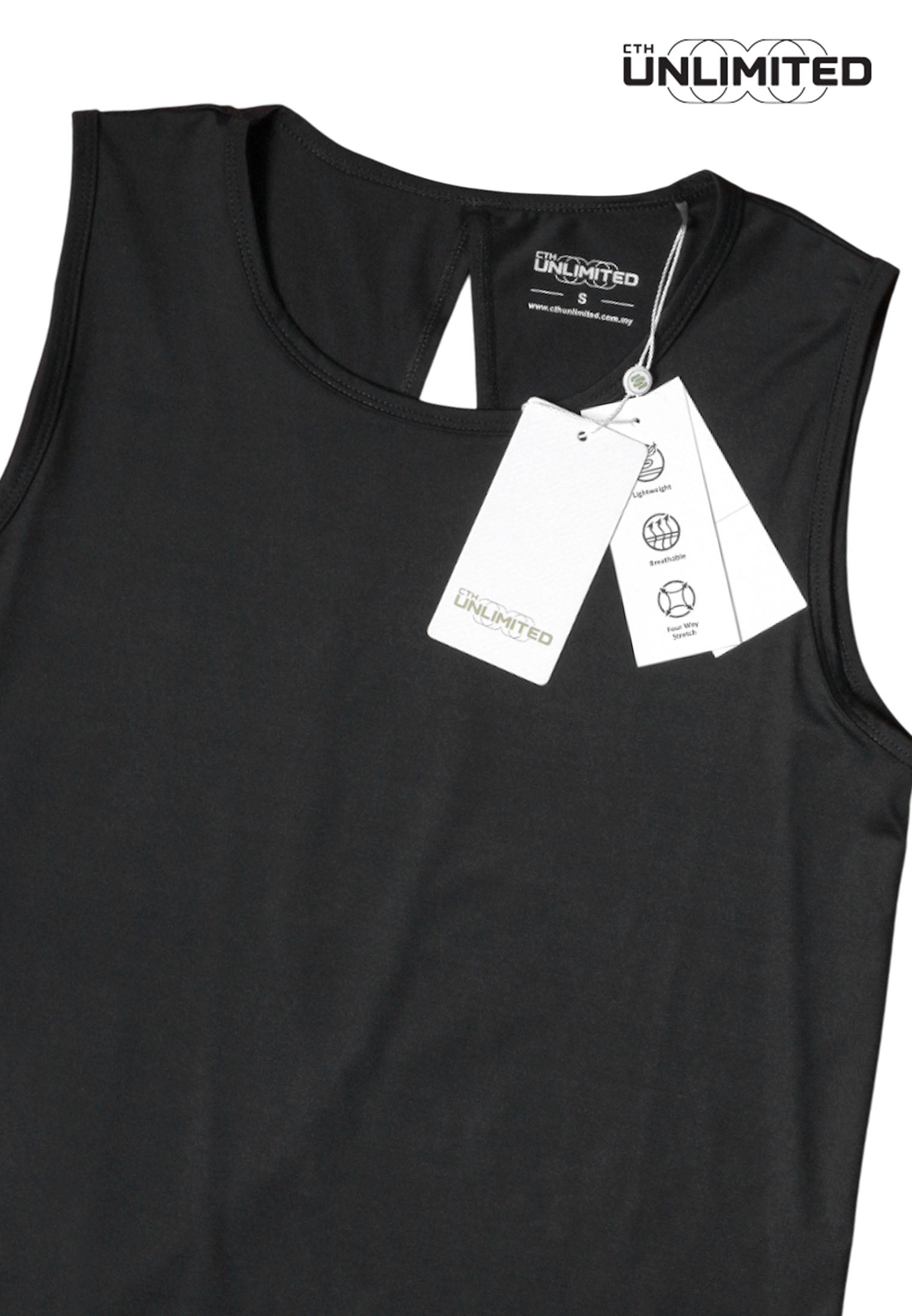 CTH unlimited Women Pickleball Regular Fit Nylon Spandex Sleeveless Round Neck Sport Top - CUW-8096