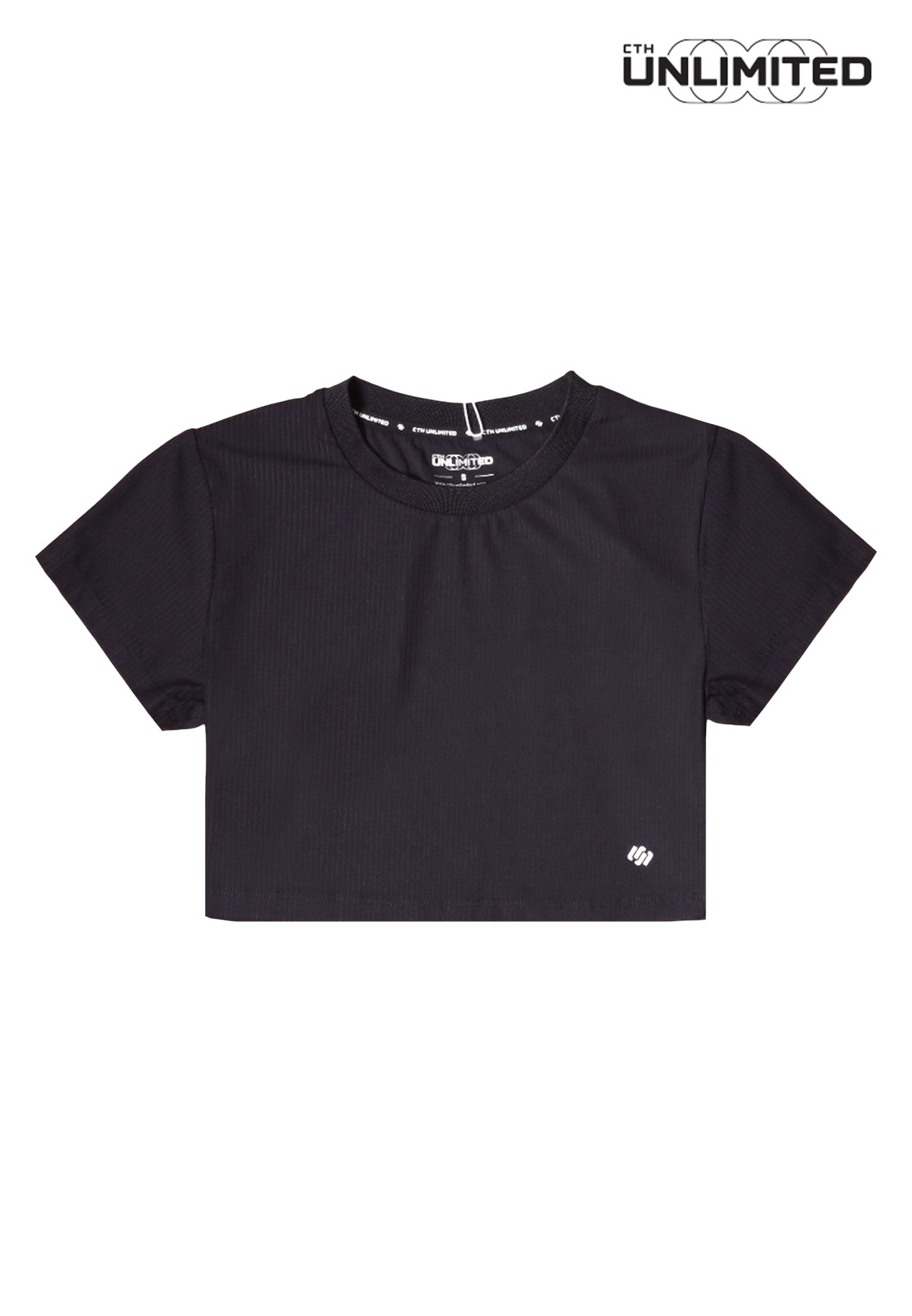 CTH unlimited Women Pickleball Regular Fit Nylon Spandex Short Sleeve Round Neck Crop Top - CUW-91590