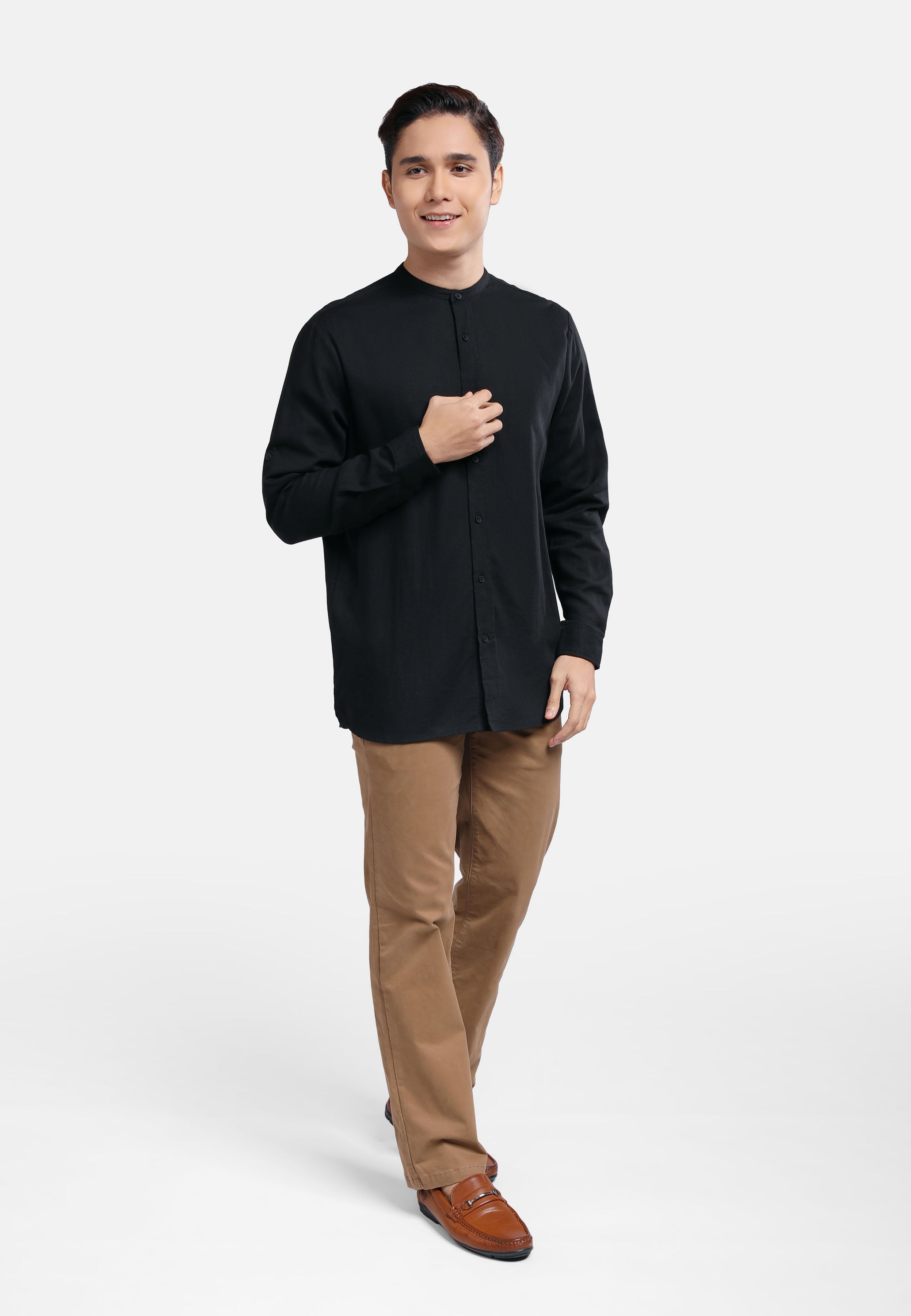 Cheetah Men Regular Fit Cotton Linen Basic Long Sleeve Kurta MDE - 130490