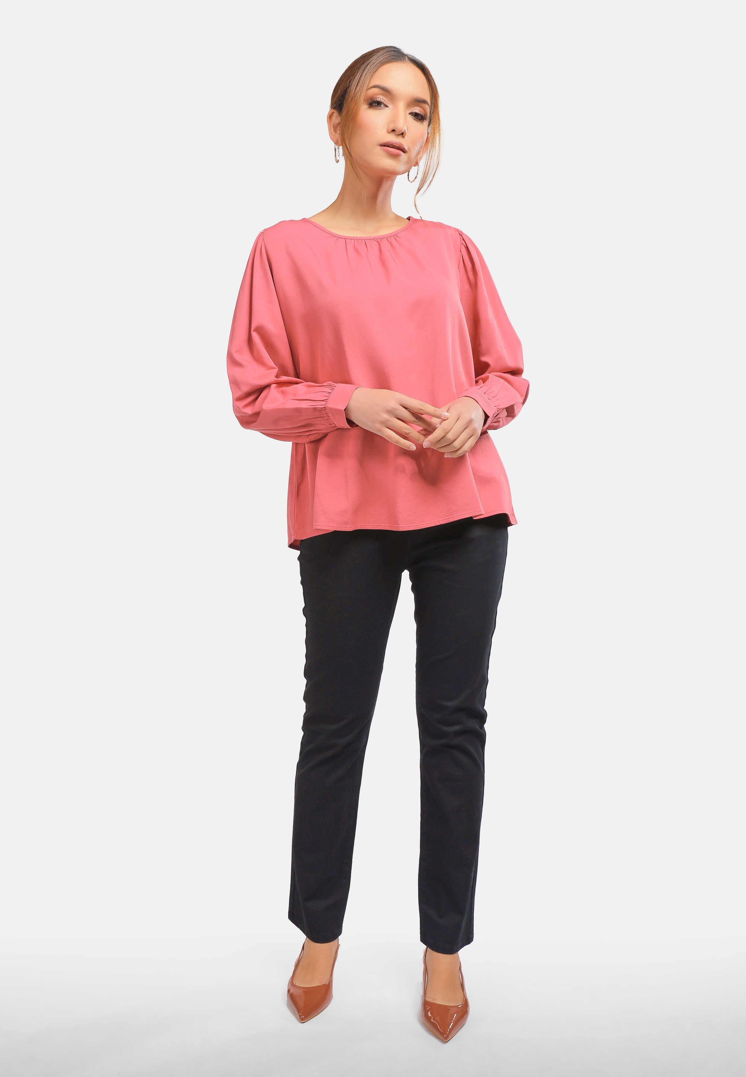 Arissa Puffed Long Sleeve Blouse - ARS-13658 (MD2)