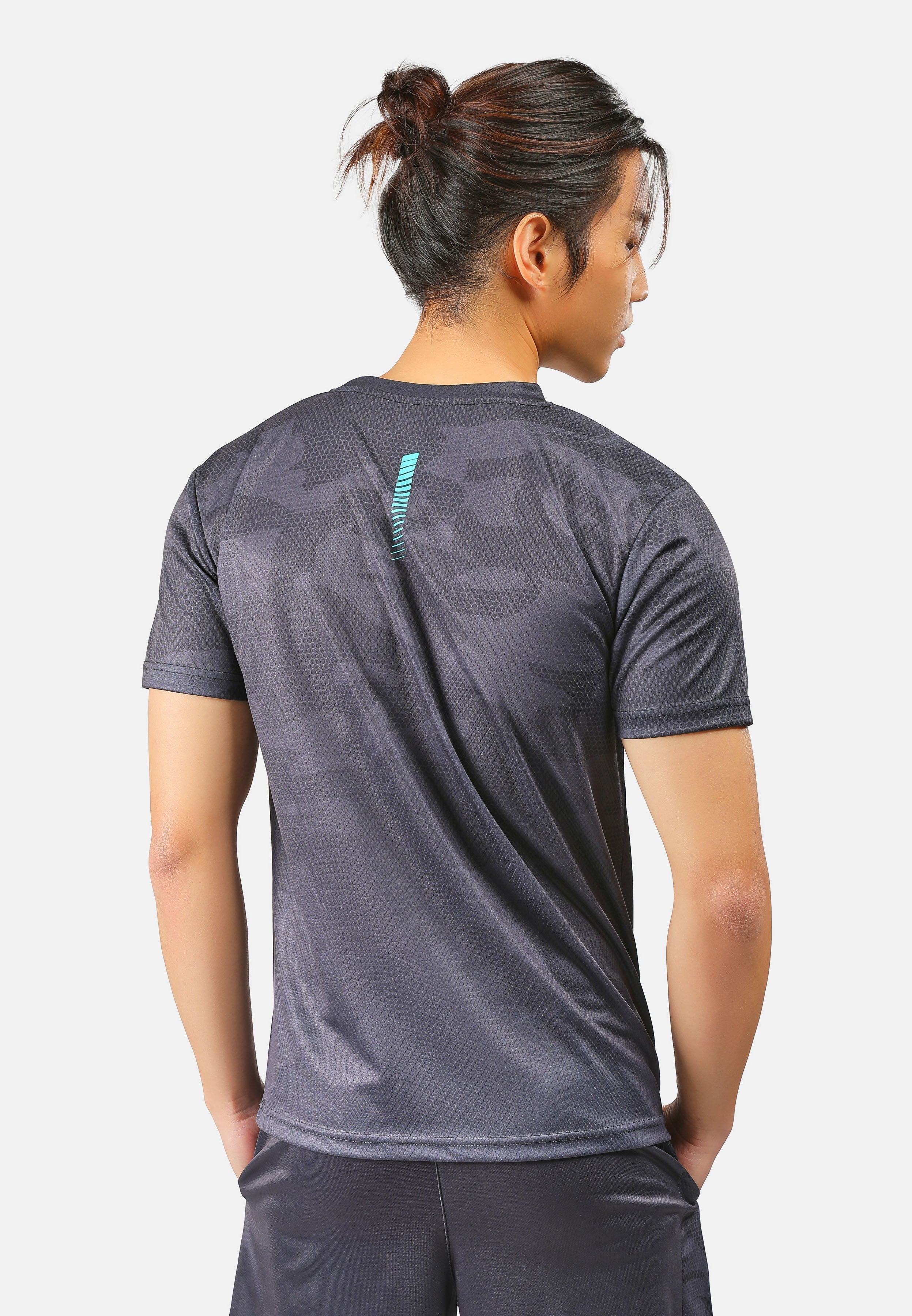 CTH unlimited Microfibre Mesh Round Neck Short Sleeve Jersey Top with Printing - CU-90942