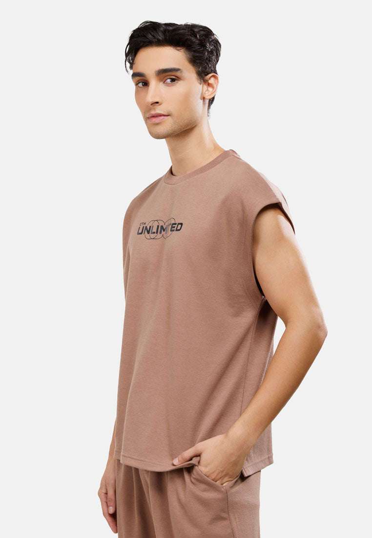 CTH Unlimited Men CVC Solid Tone Cotton Polyester Round Neck Sleeveless Tank Top MD3- CU-8060