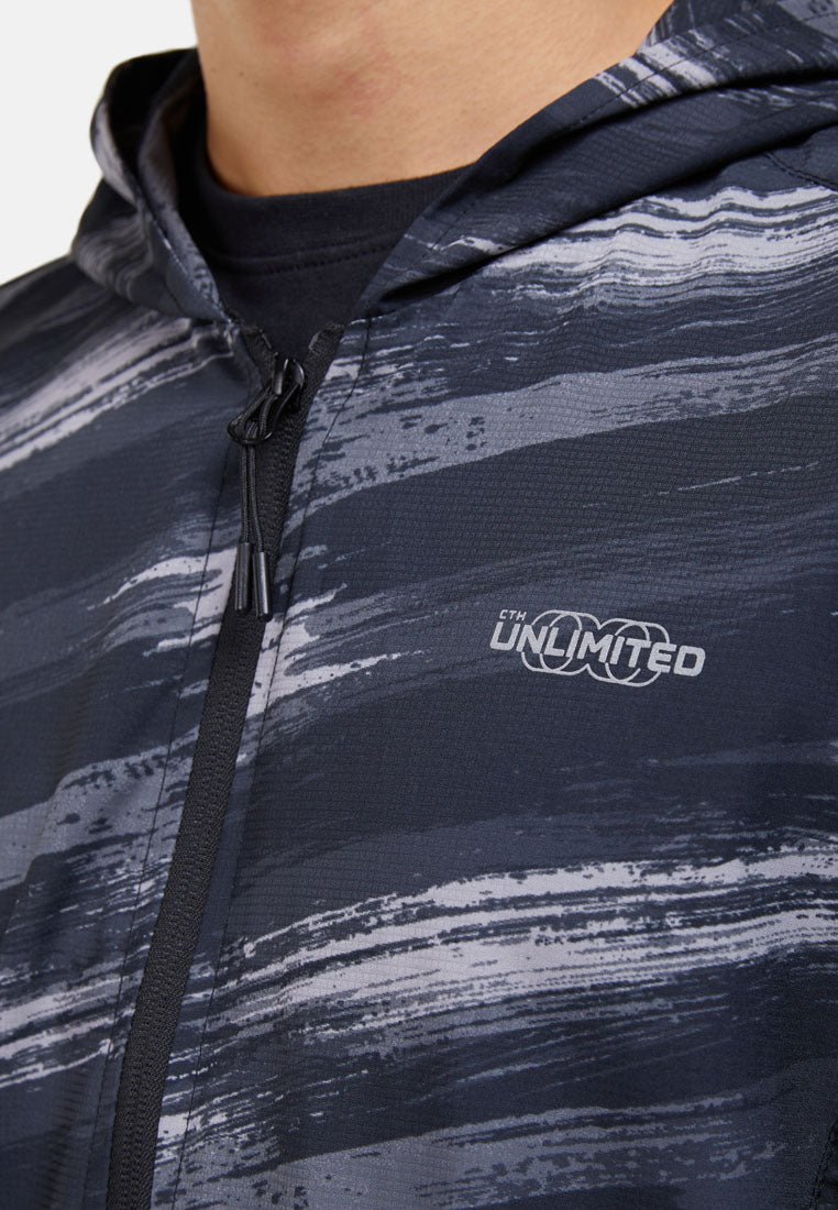 CTH unlimited Men Polyester Spandex Windbreaker Hoodie Jacket - CU-3106