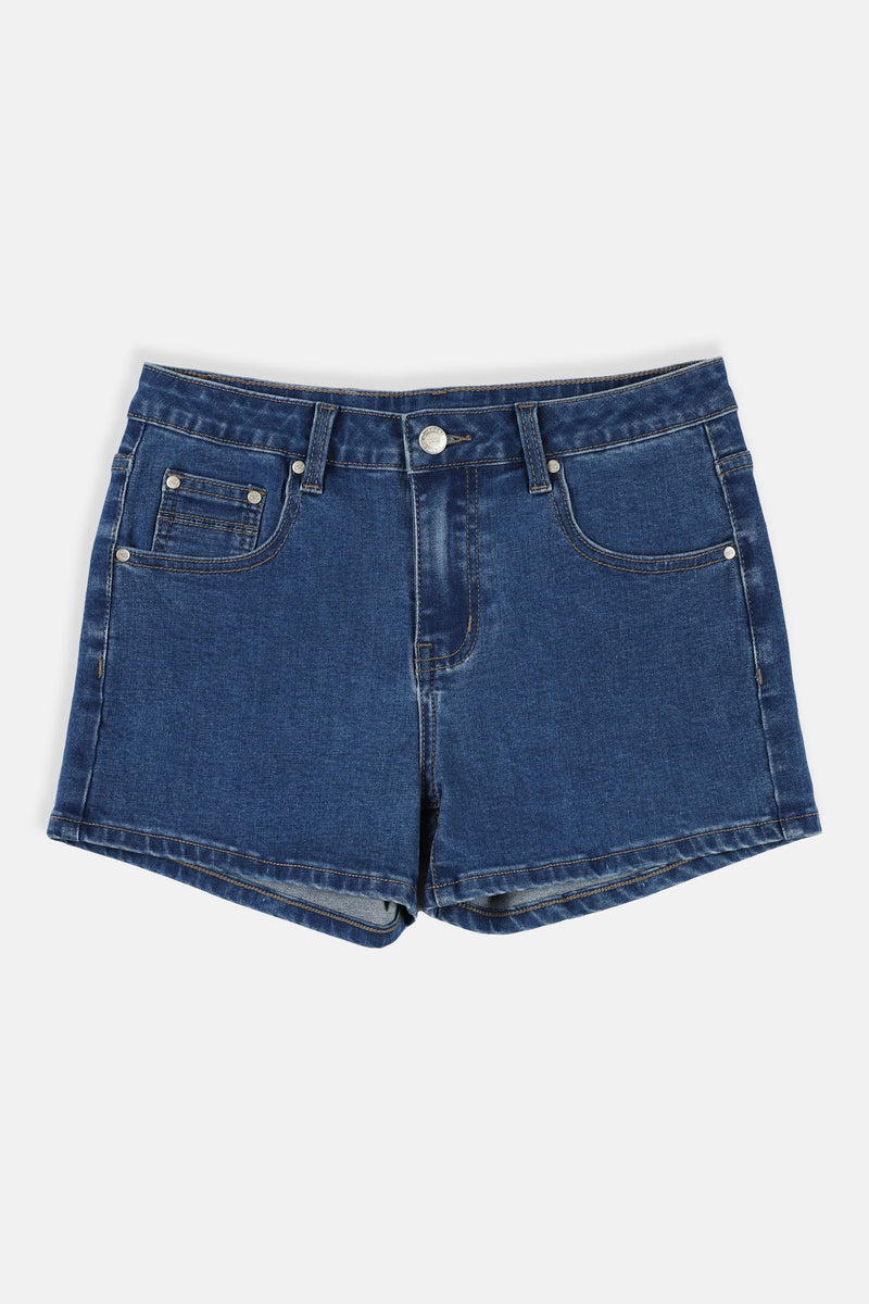 CHEETAH Women Basic Mid Rise Denim Shorts - CL-2798