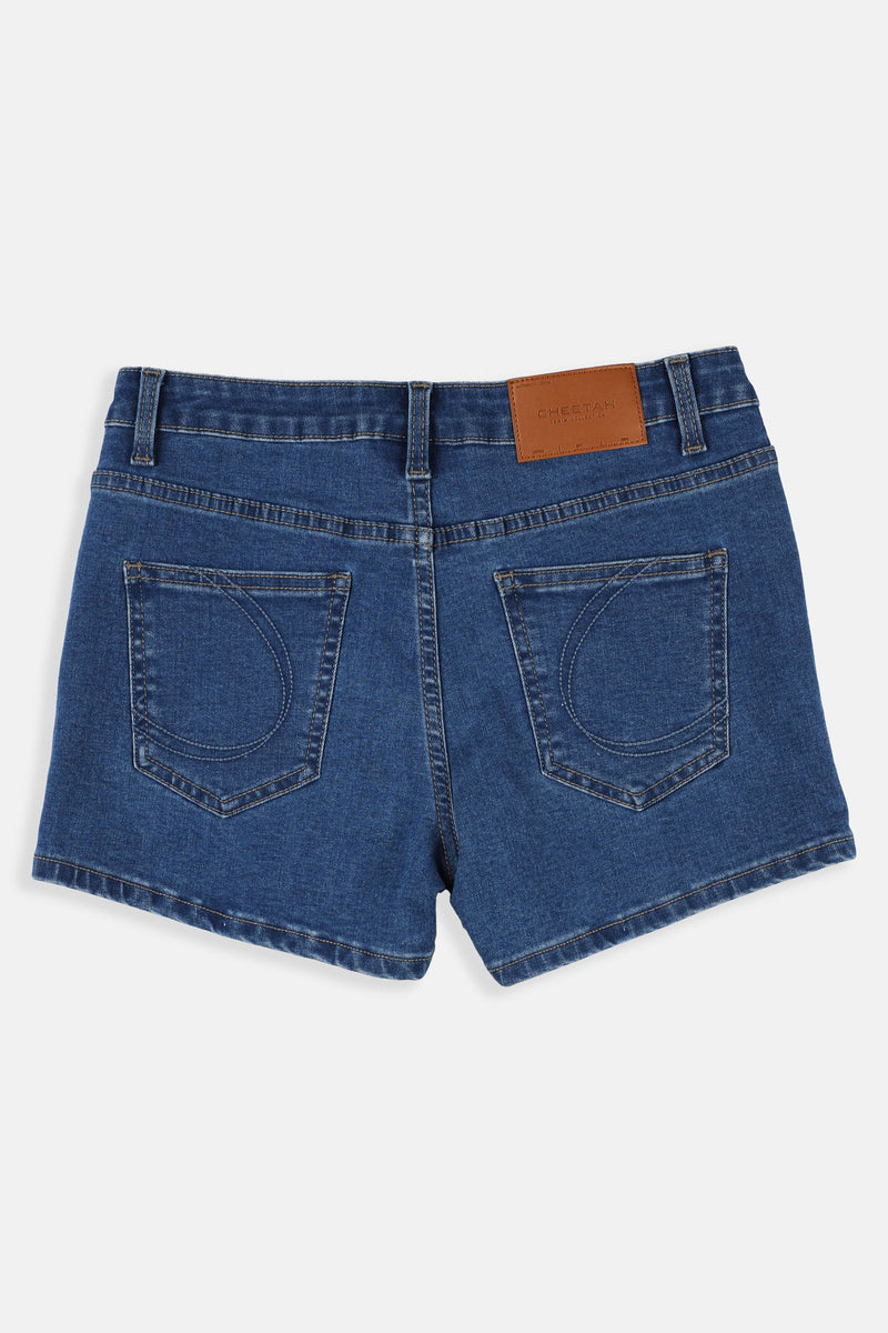 CHEETAH Women Basic Mid Rise Denim Shorts - CL-2798