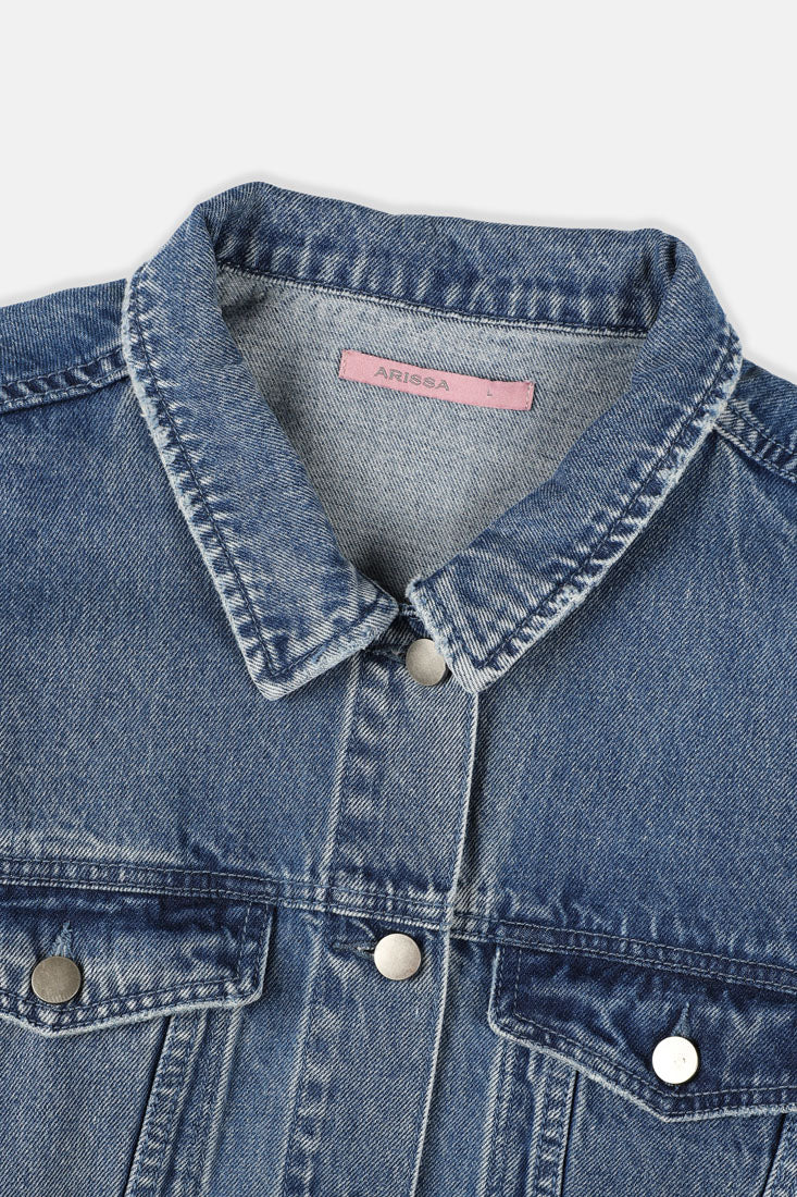 Arissa Regular Fit Women Washed Non-Stretch Basic Denim Jacket - ARS-3050