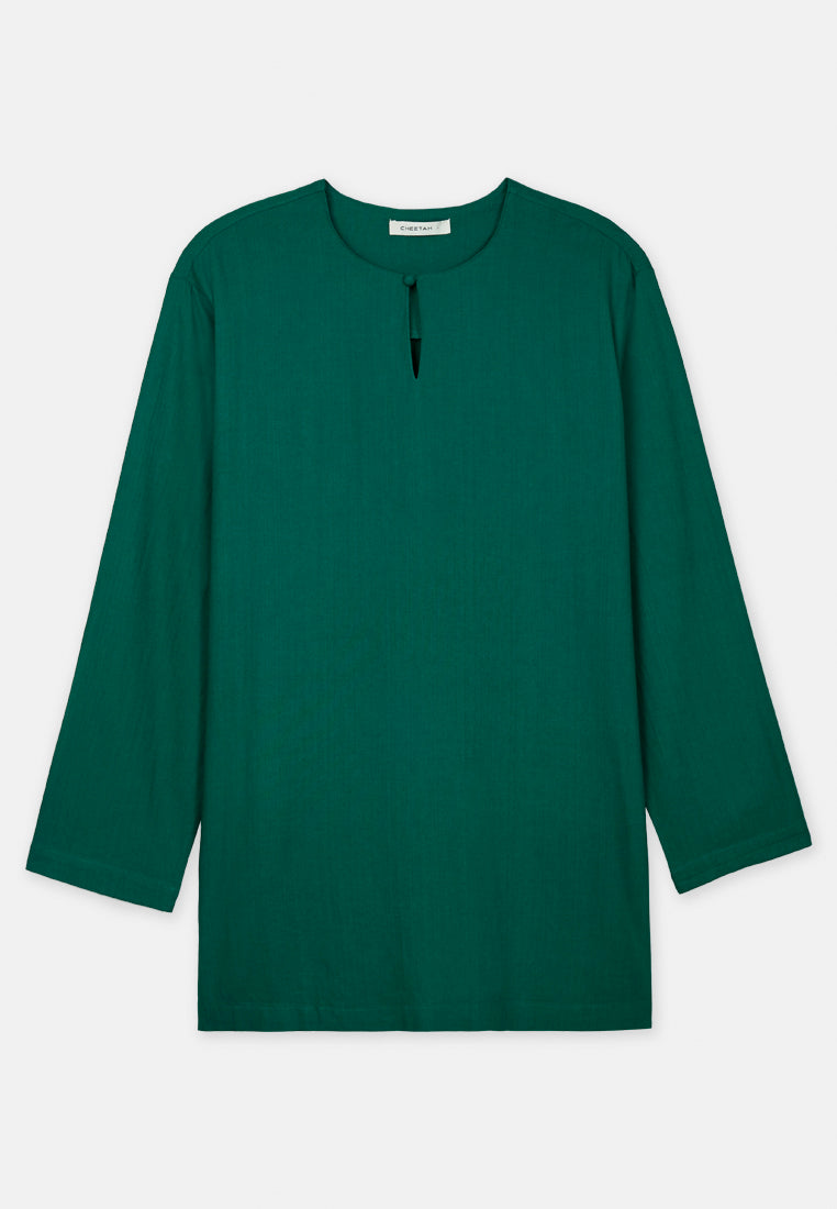 Cheetah Men Muslim Wear Regular Fit Solid Tone Cotton Linen Long Sleeve Kurta MDE -  130598