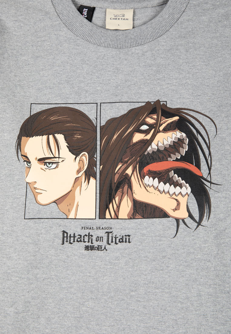 Cheetah Men x AOT Graphic Oversized Long Sleeve  Sweatshirt - 61212