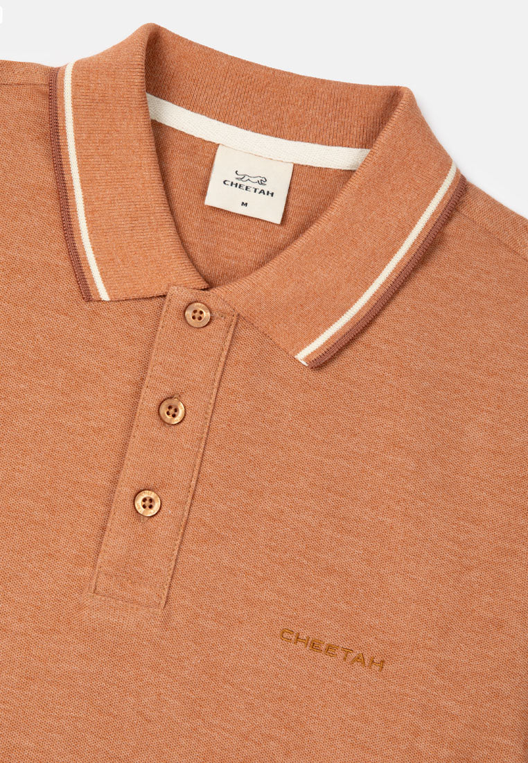 Cheetah Men Premium Cotton Pique Short Sleeve Polo Shirt With Tipping Collar - 76702(R)