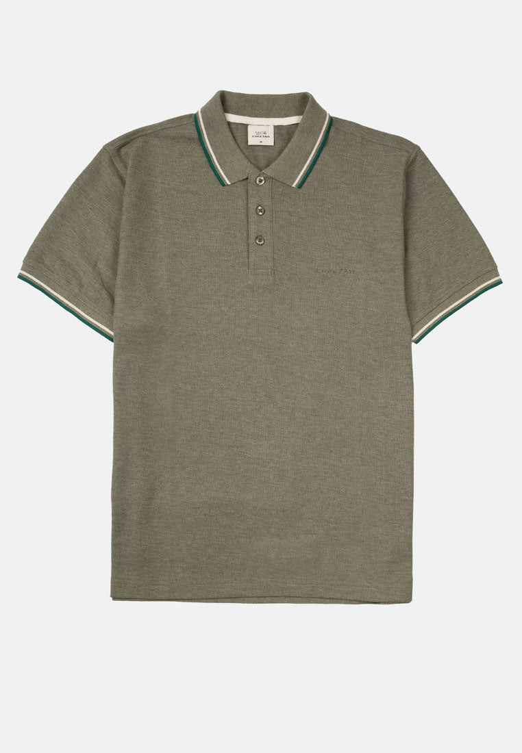 Cheetah Men Premium Cotton Pique Short Sleeve Polo Shirt With Tipping Collar - 76702(R)