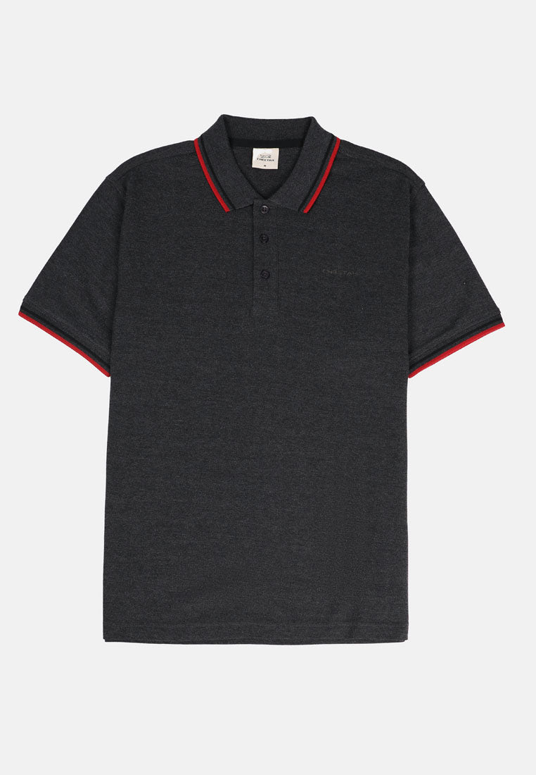 Cheetah Men Premium Cotton Pique Short Sleeve Polo Shirt With Tipping Collar - 76702(R)