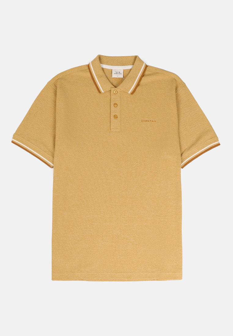 Cheetah Men Premium Cotton Pique Short Sleeve Polo Shirt With Tipping Collar - 76702(R)
