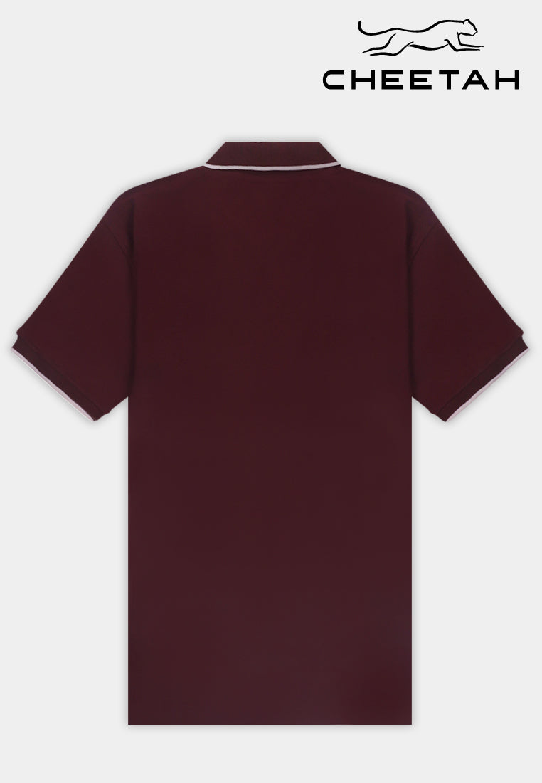 Cheetah Men Premium Cotton Pique Short Sleeve Polo Shirt With Tipping Collar - 76706(R)