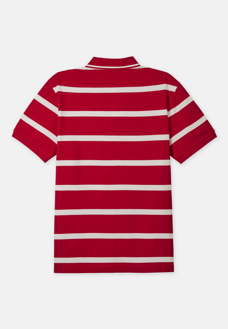 Cheetah Men Cotton Blend Stripe Short Sleeve Polo T-Shirt - 76828