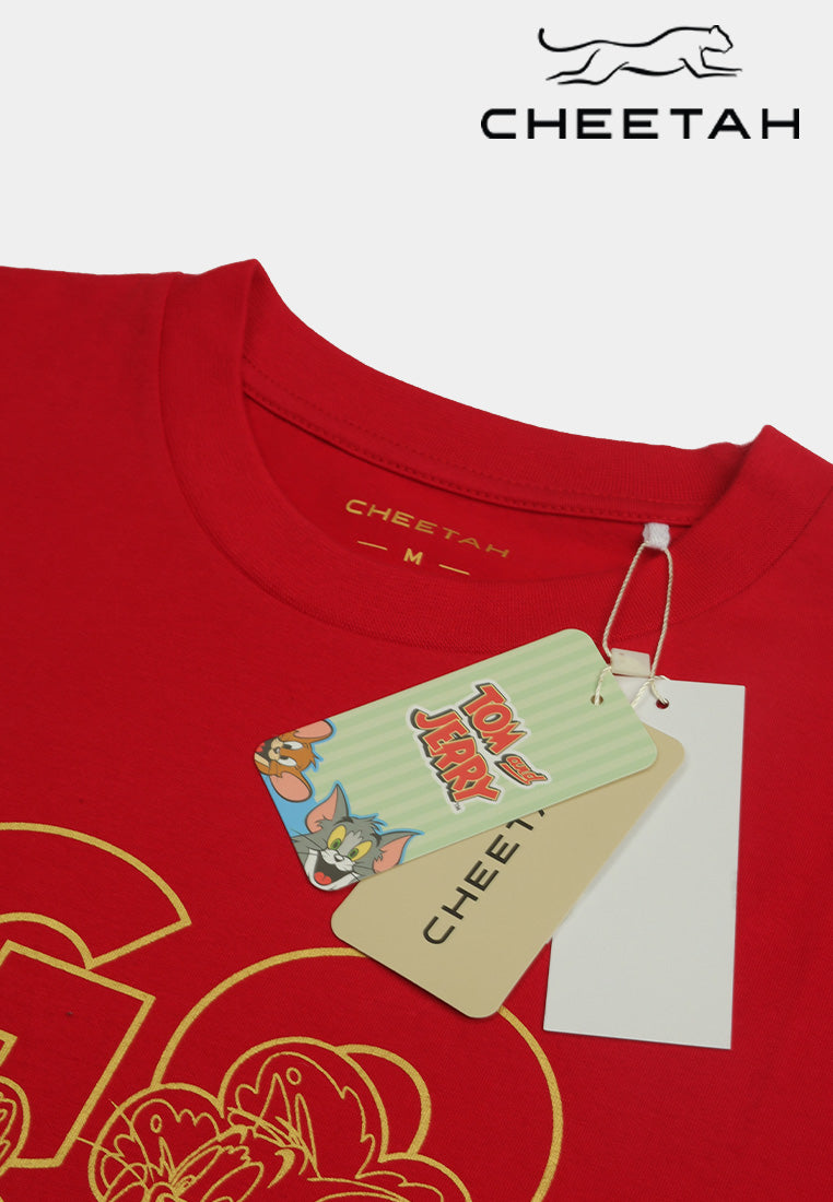 Cheetah Men Tom And Jerry CNY Regular Fit Round Neck Short Sleeve Graphic Tee - 900516
