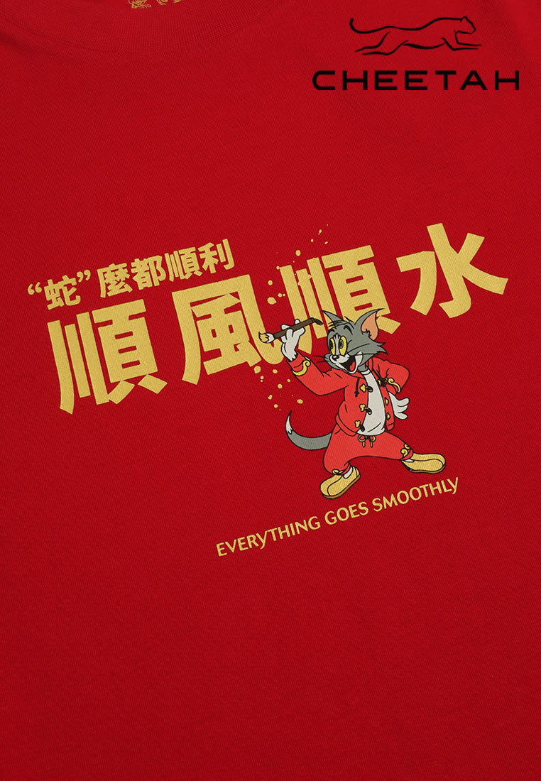 Cheetah Men Tom And Jerry CNY Regular Fit Round Neck Short Sleeve Graphic Tee - 900522