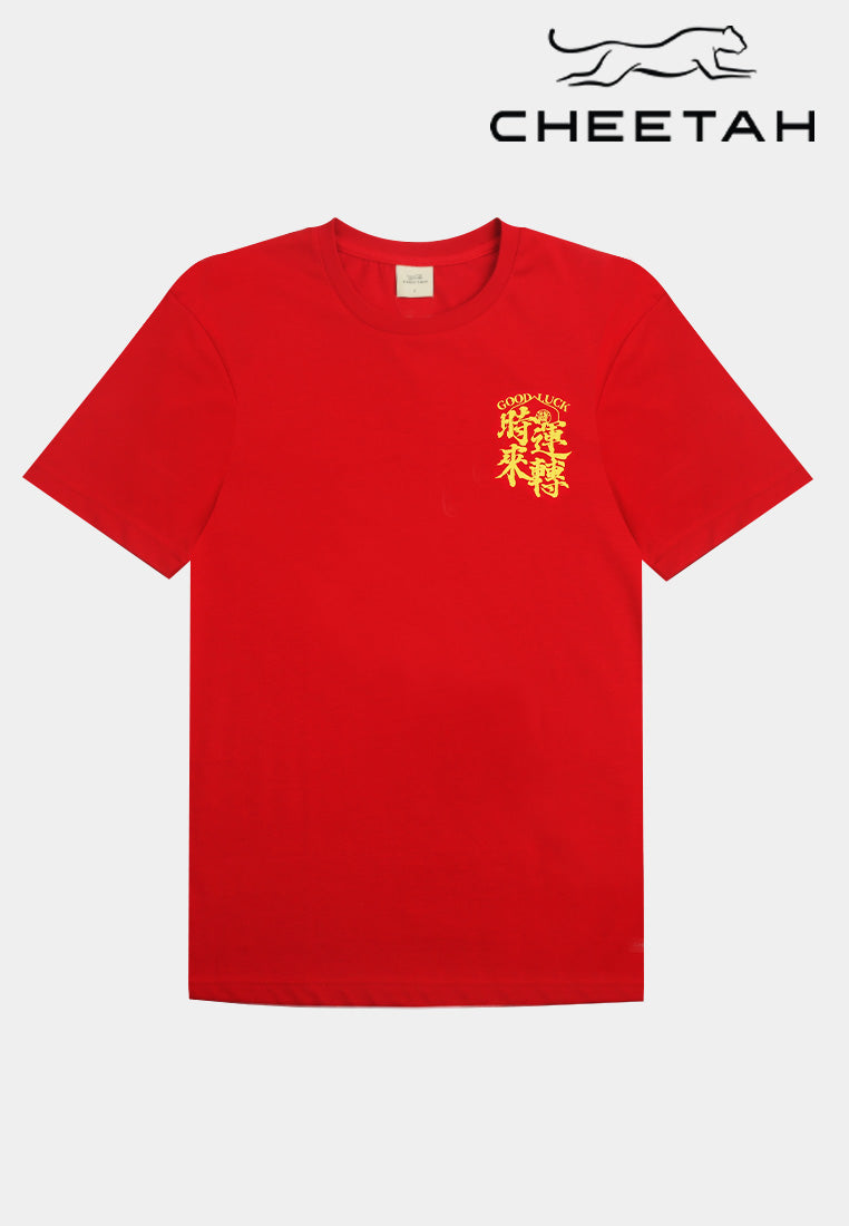 Cheetah Men CNY Regular Fit Round Neck Short Sleeve Graphic Tee - 900542