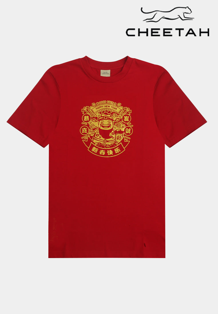 Cheetah Men CNY Regular Fit Round Neck Short Sleeve Graphic Tee - 900552
