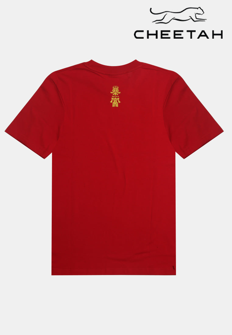 Cheetah Men CNY Regular Fit Round Neck Short Sleeve Graphic Tee - 900552