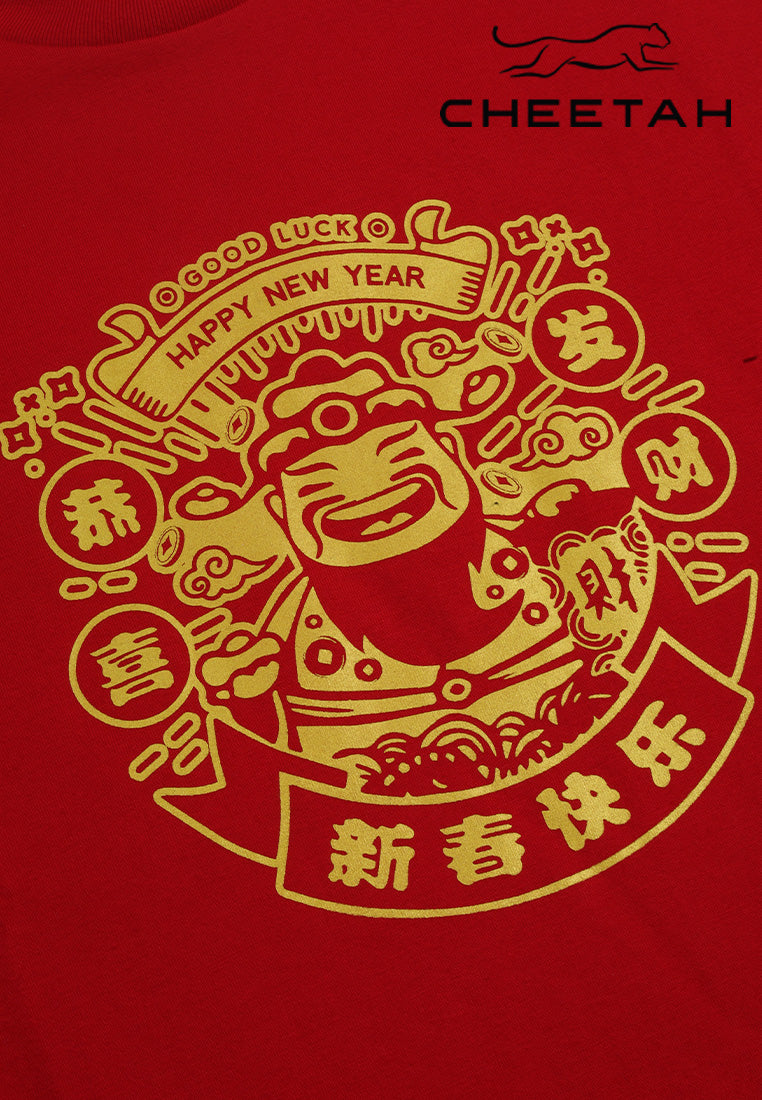 Cheetah Men CNY Regular Fit Round Neck Short Sleeve Graphic Tee - 900552