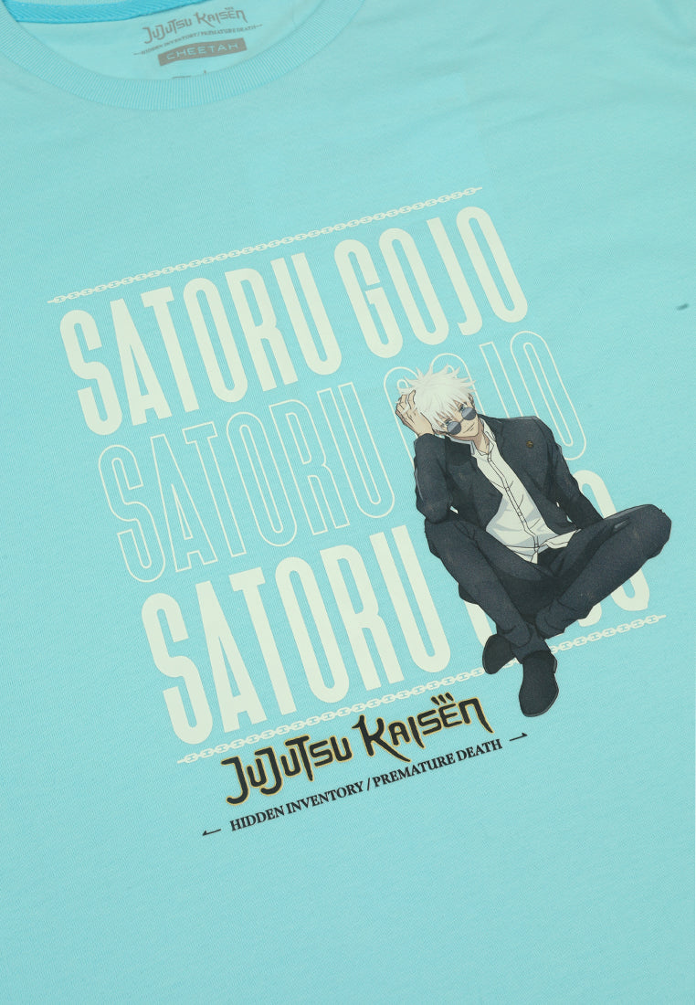 Cheetah Men Jujutsu Kaisen Regular Fit Round Neck Short Sleeve Graphic Tee  - 900638