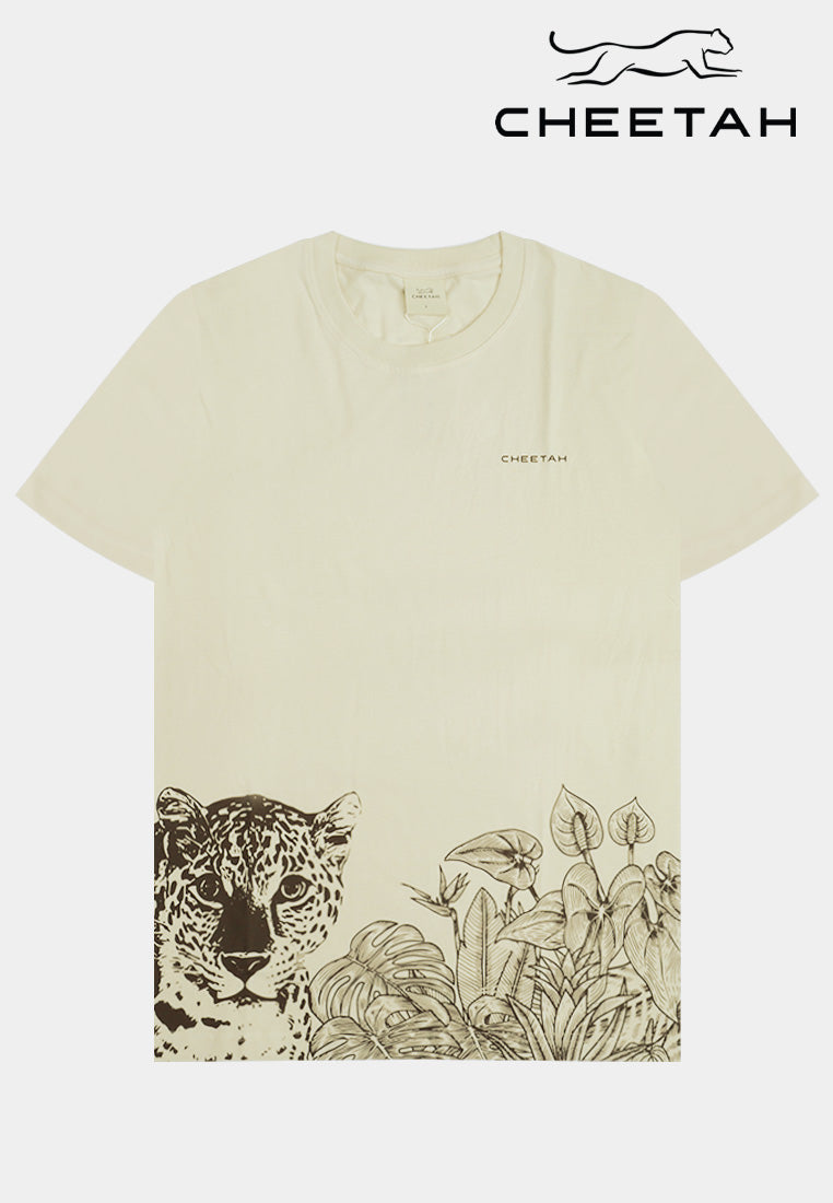 Cheetah Men x Zoo Negara Round Neck Short Sleeve Graphic Tee - 900716