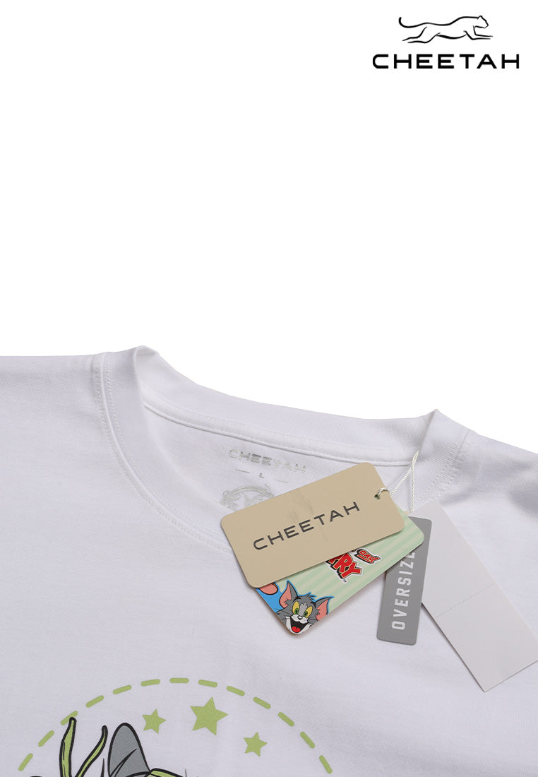 Cheetah Men Tom And Jerry HRY Oversized Round Neck Short Sleeve Tee - 900952