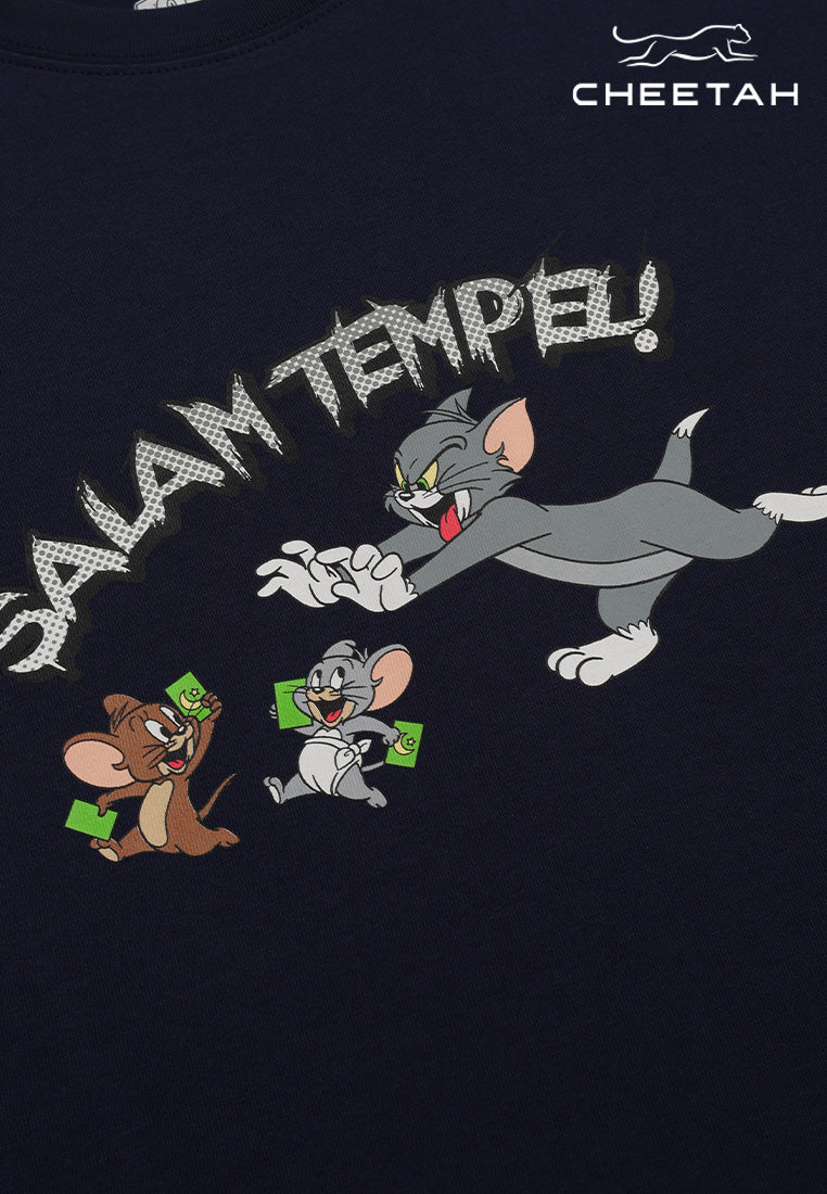Cheetah Men Tom And Jerry HRY Oversized Round Neck Short Sleeve Tee - 900958